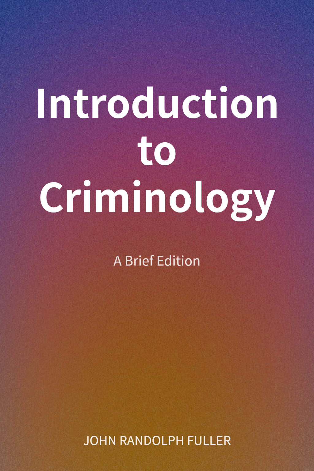 Introduction to Criminology cover