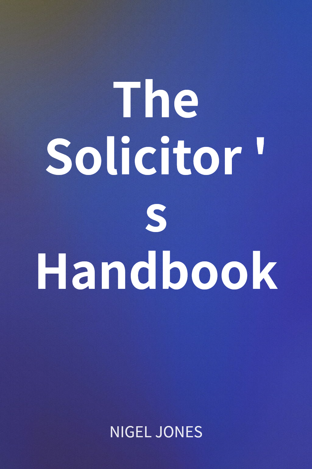 The Solicitor's Handbook cover