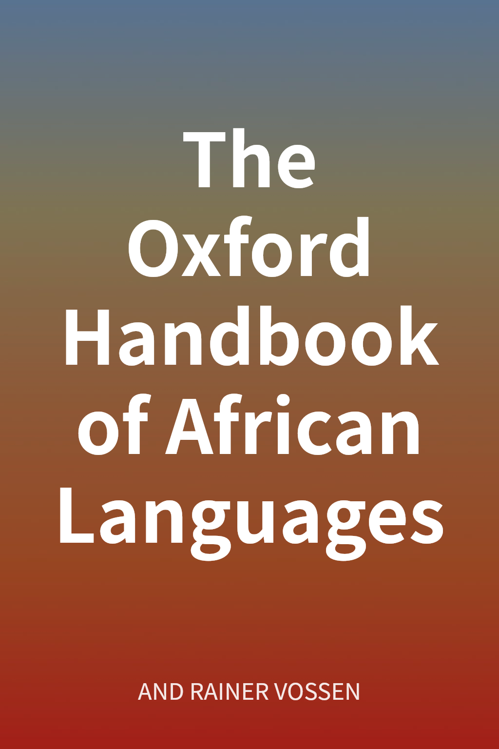 The Oxford Handbook of African Languages cover