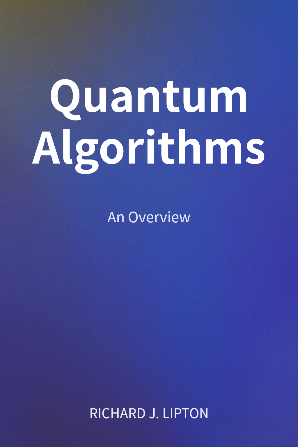 Quantum Algorithms cover