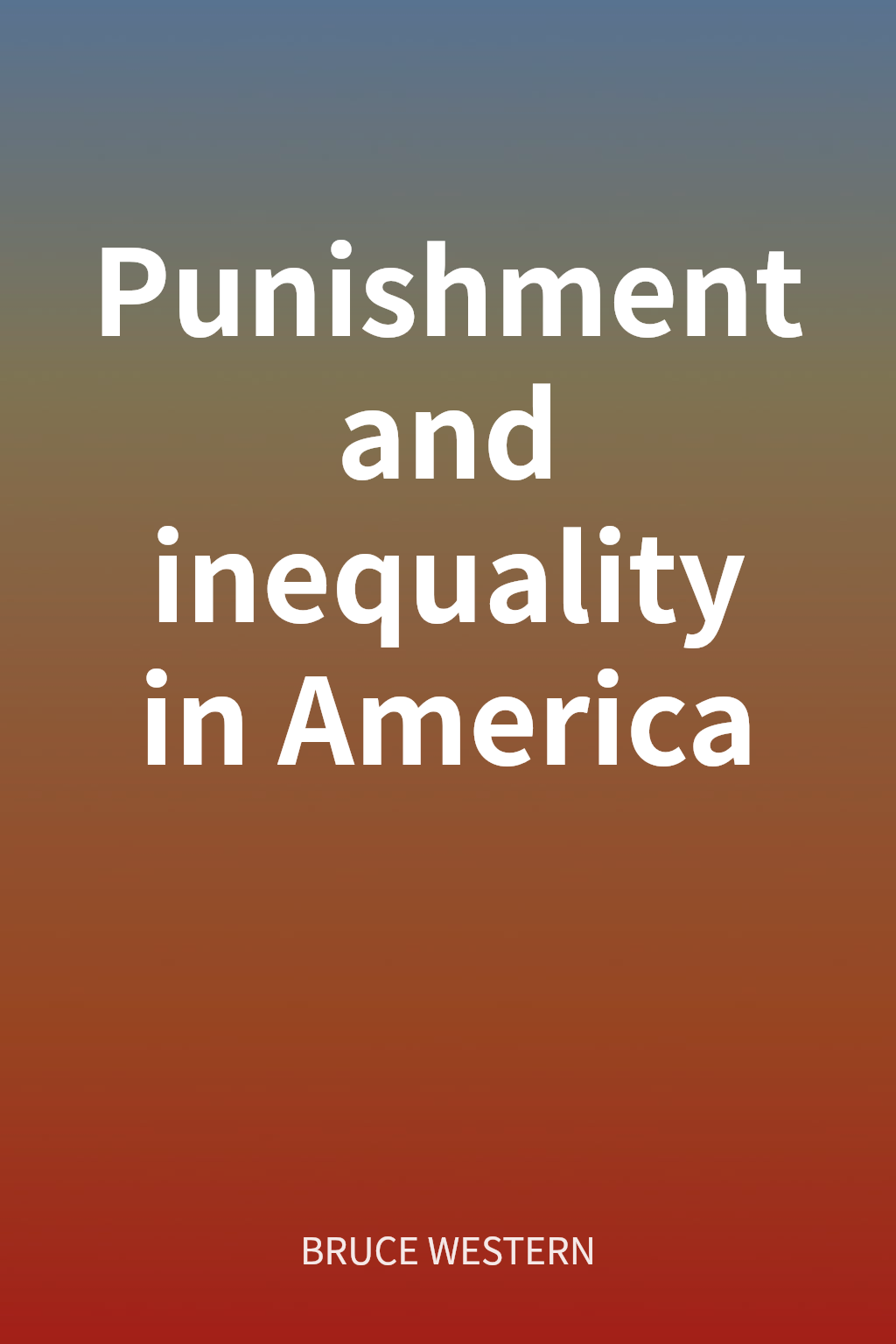 Punishment and inequality in America cover