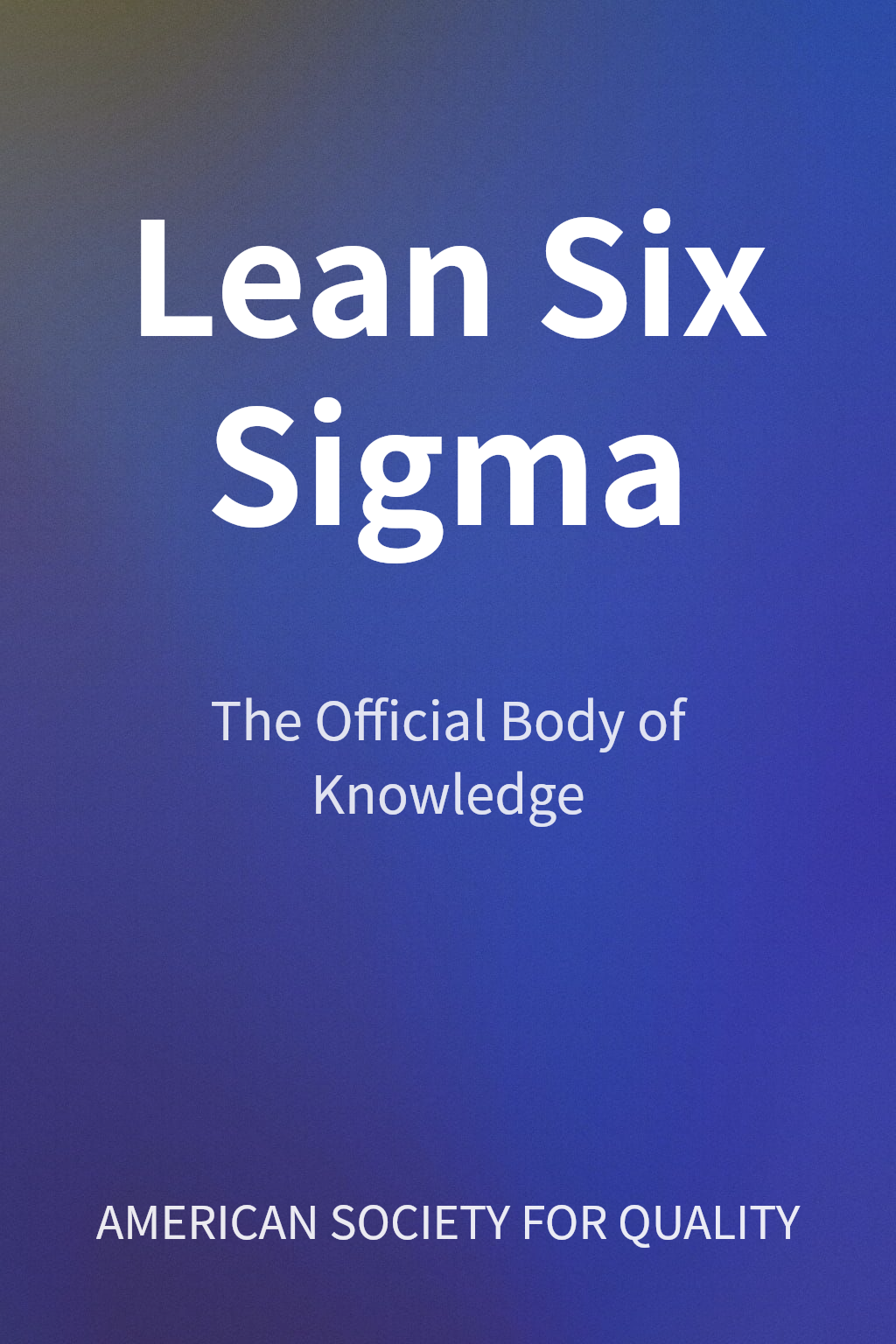 Lean Six Sigma cover