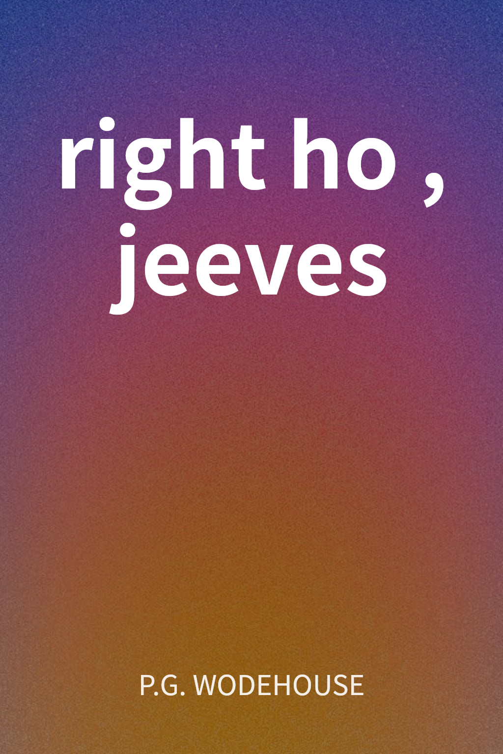 right ho, jeeves  cover