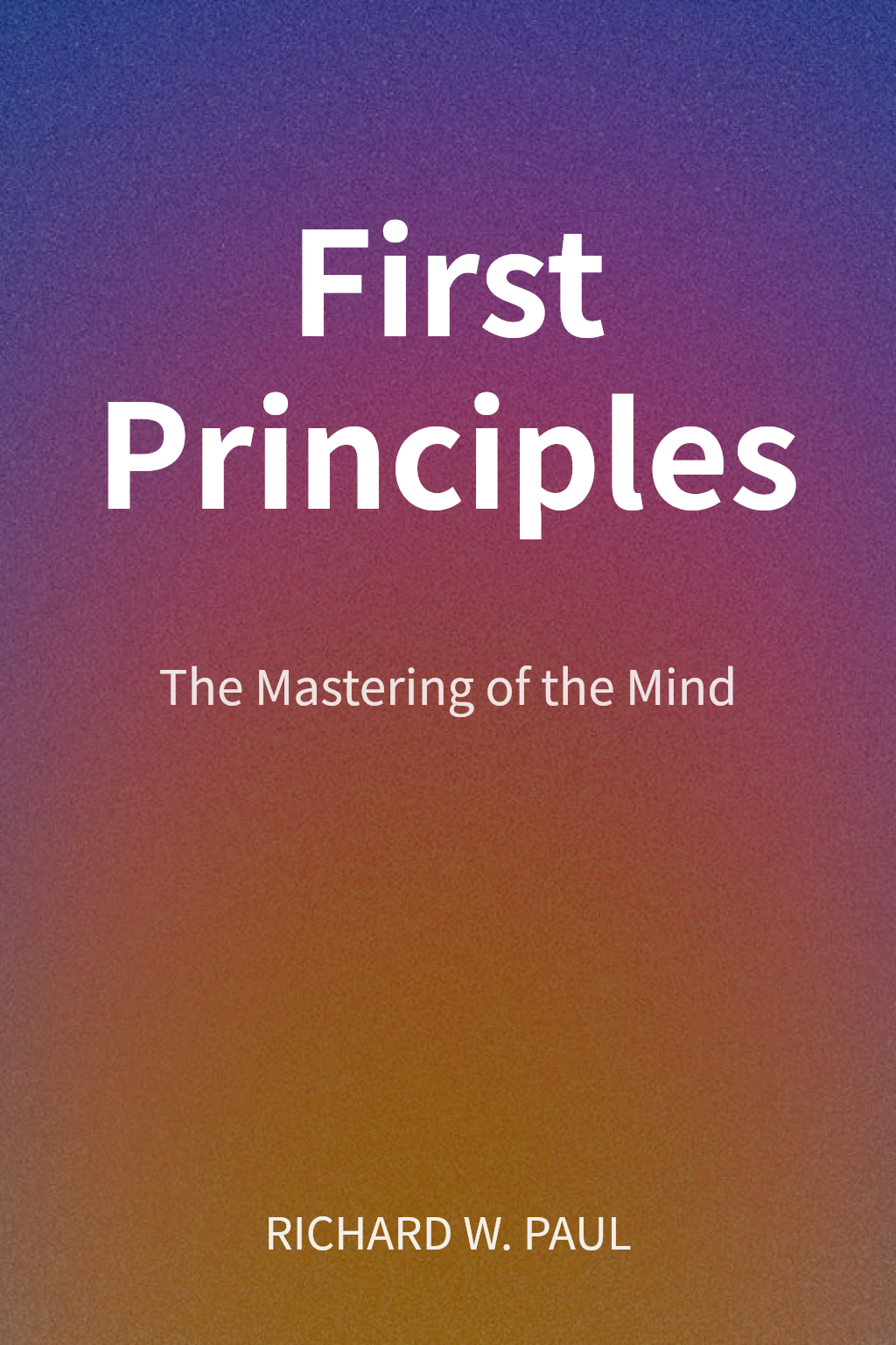 First Principles cover