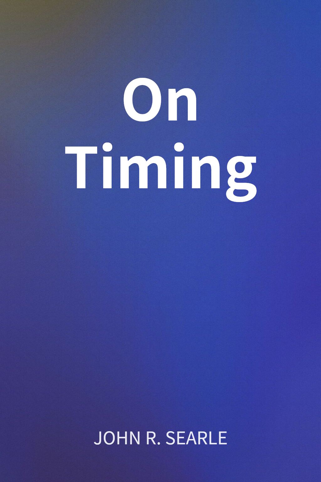 On Timing cover
