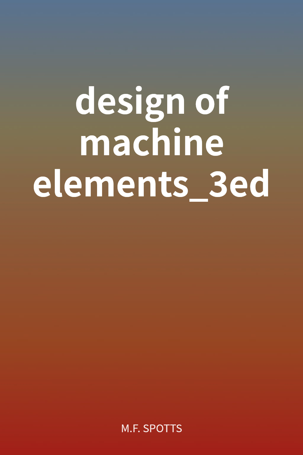 design of machine elements_3ed cover