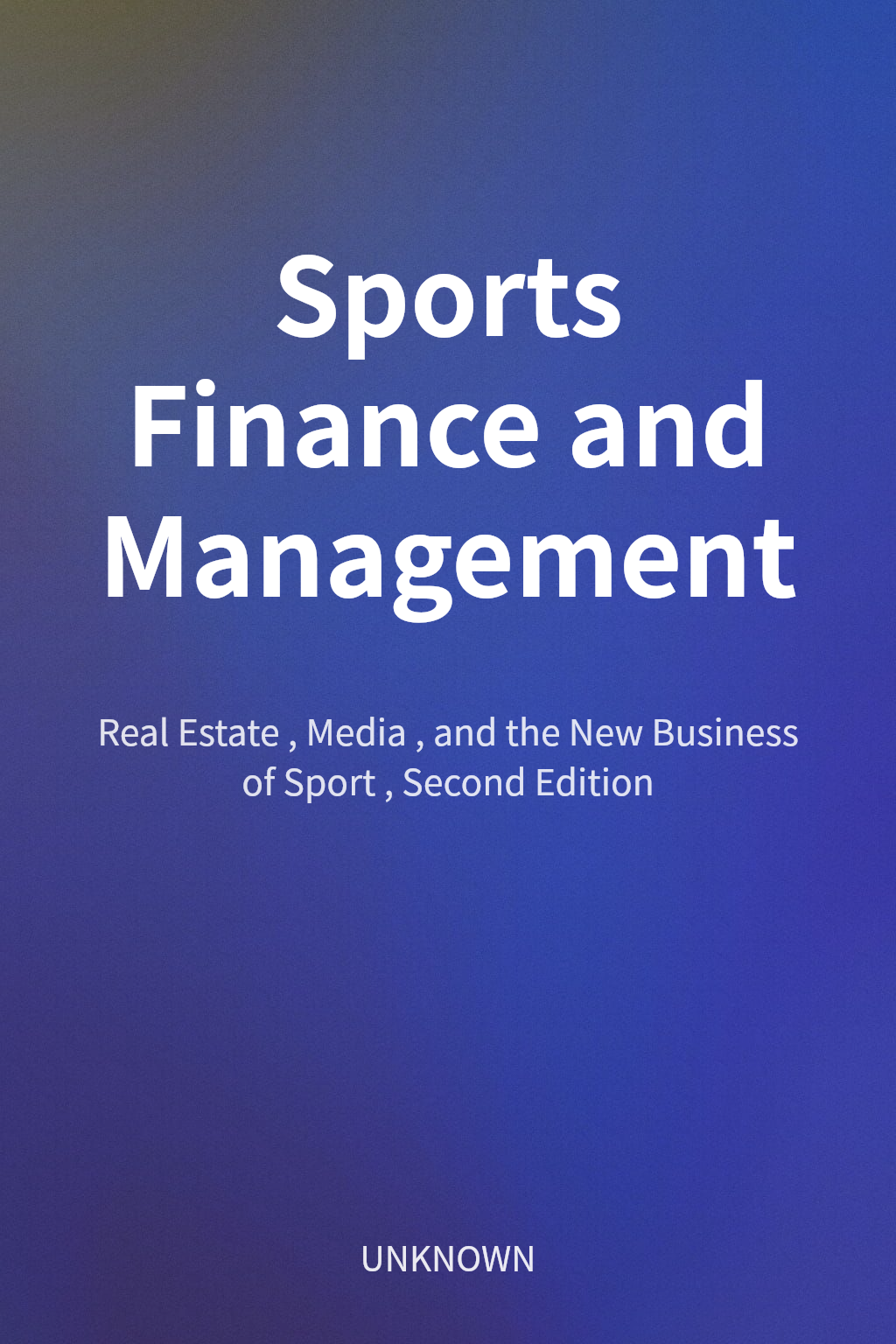 Sports Finance and Management cover