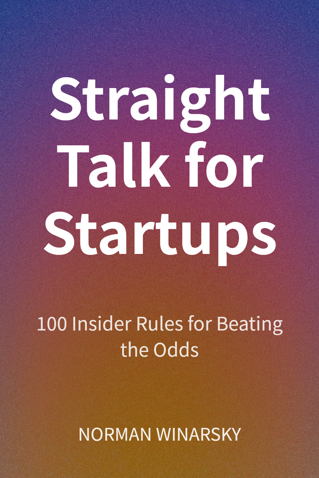Straight Talk for Startups cover
