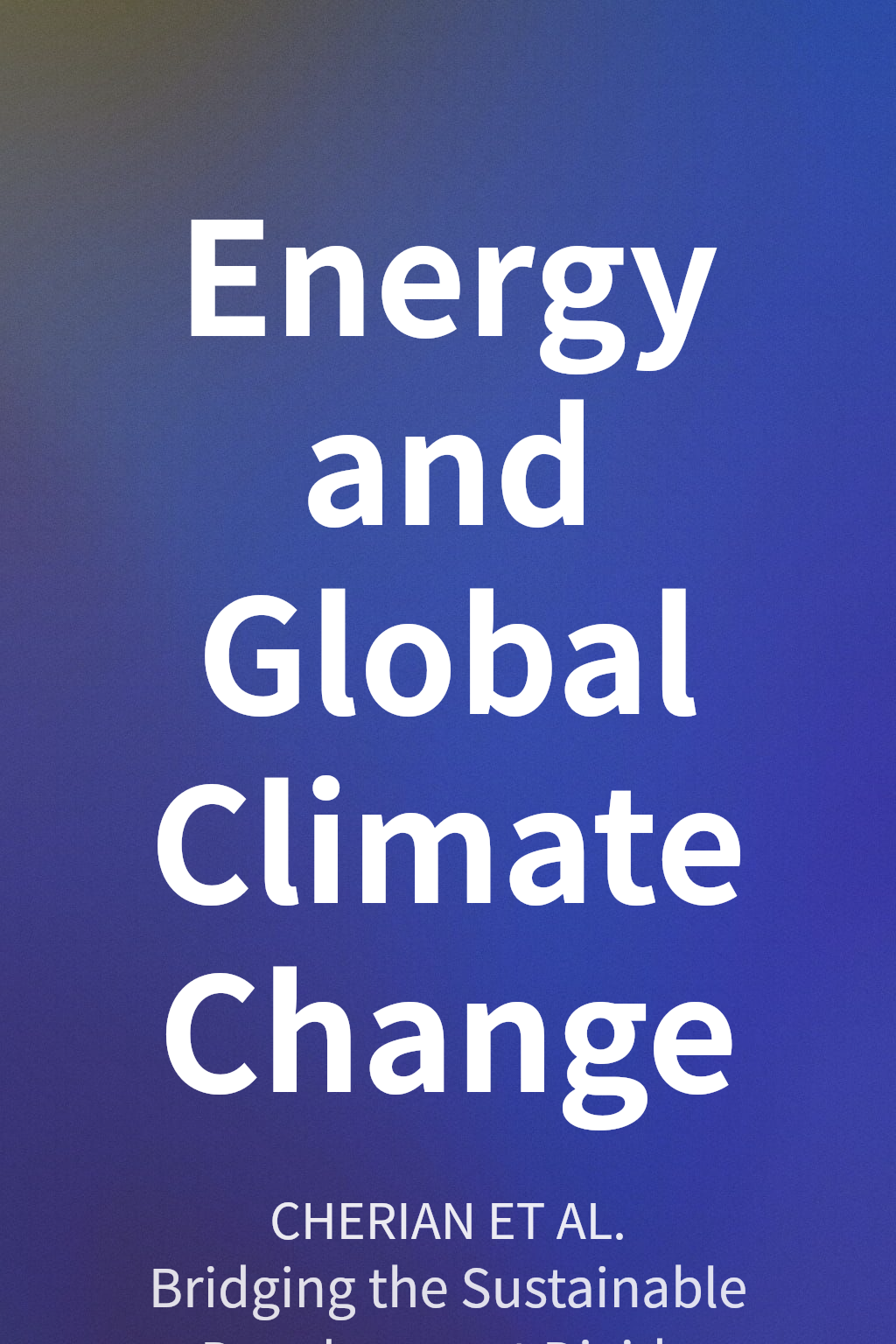 Energy and Global Climate Change cover