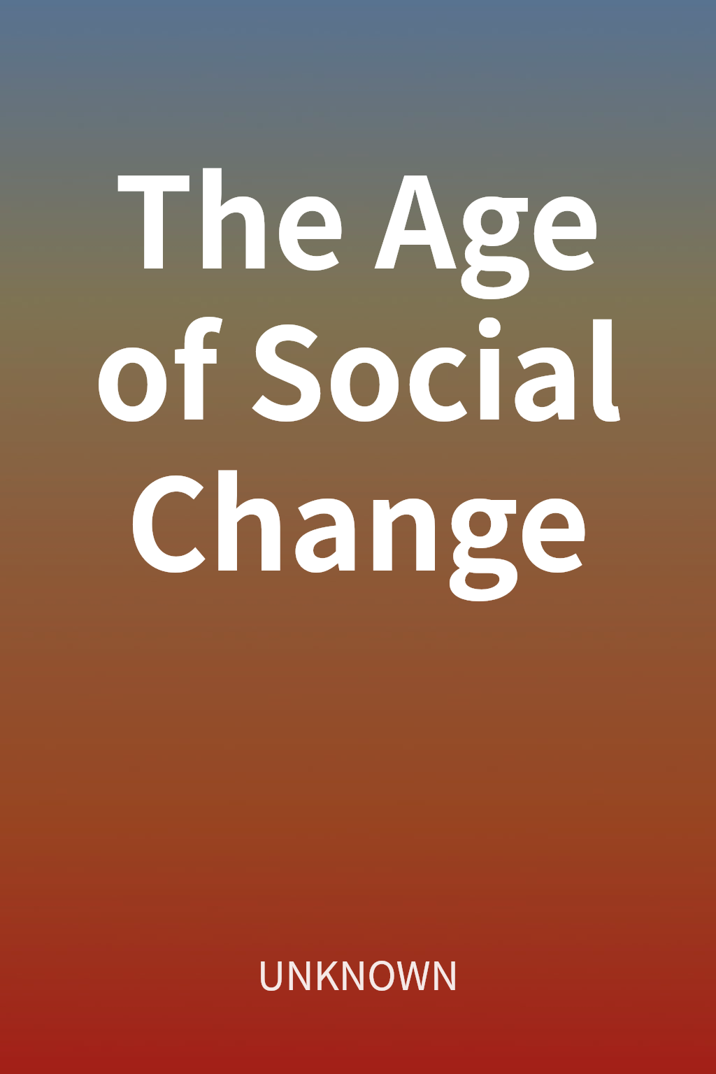The Age of Social Change cover