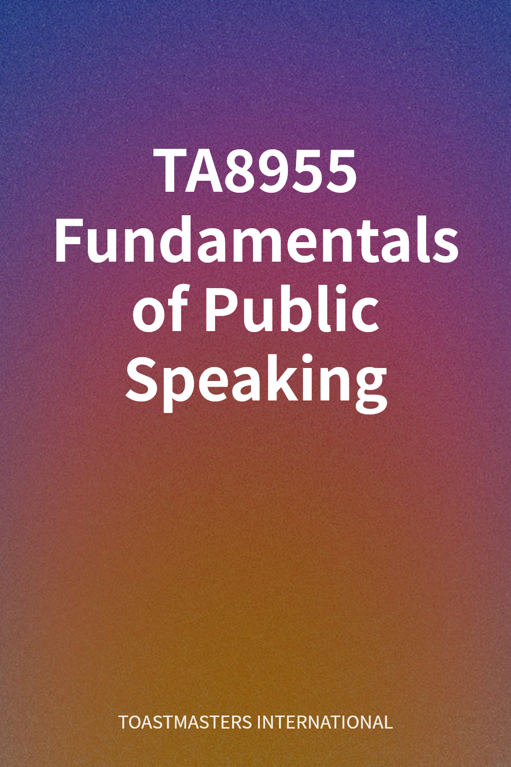 TA8955 Fundamentals of Public Speaking cover