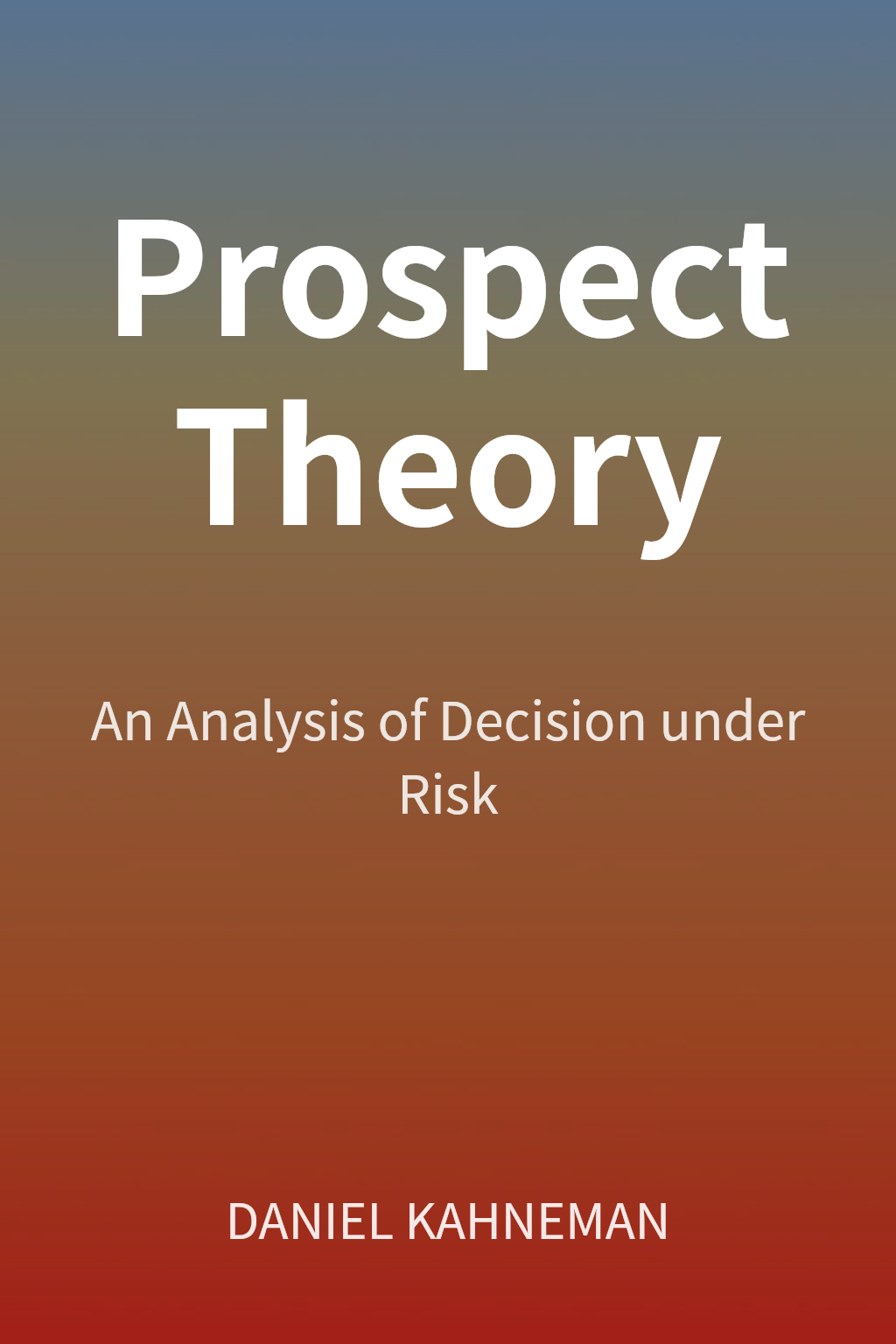 Prospect Theory cover