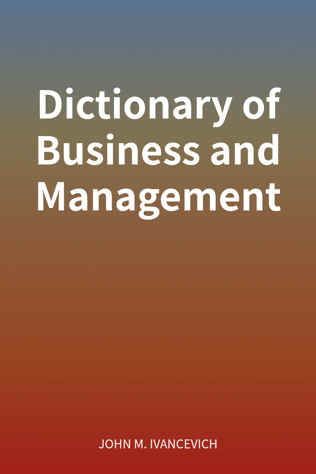 Dictionary of Business and Management cover