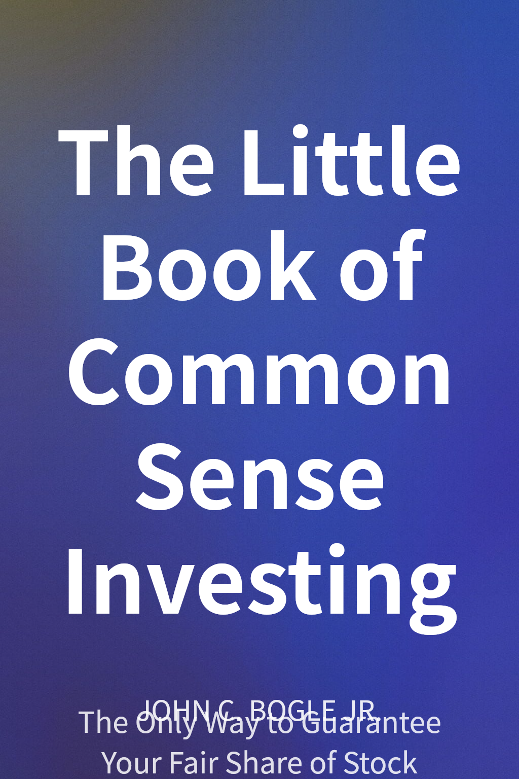 The Little Book of Common Sense Investing cover
