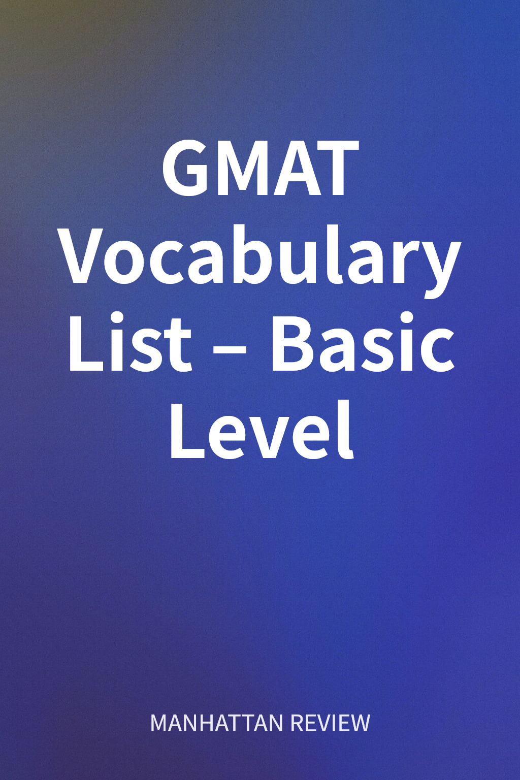 GMAT Vocabulary List – Basic Level cover