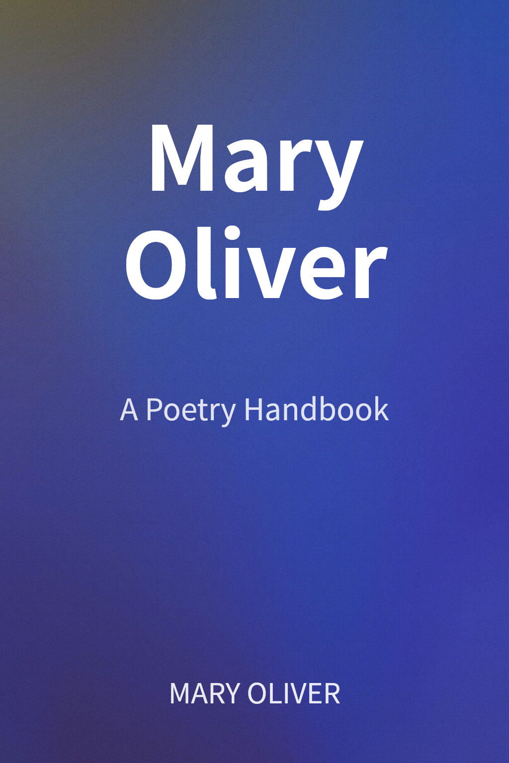 Mary Oliver cover