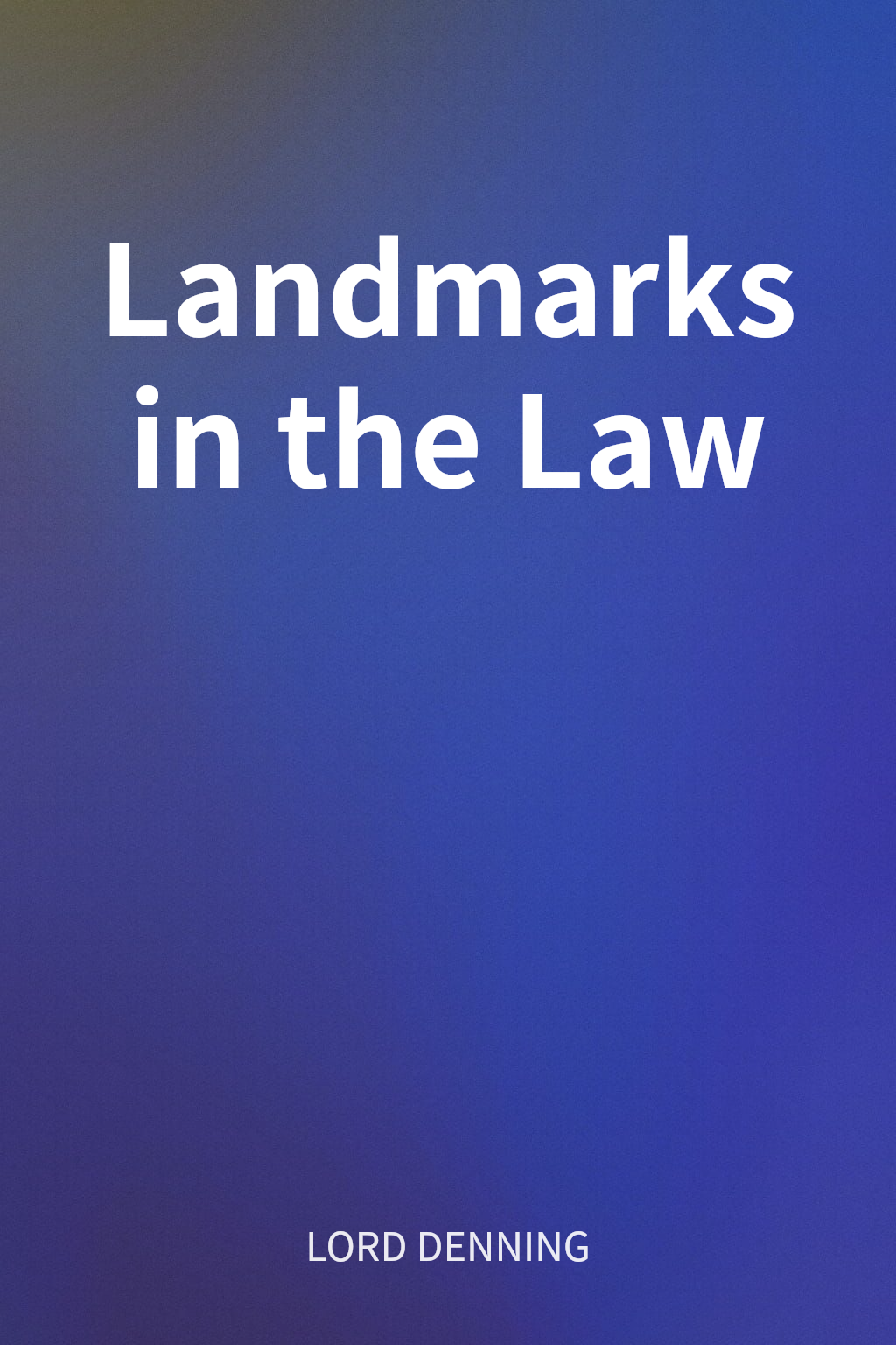 Landmarks in the Law cover
