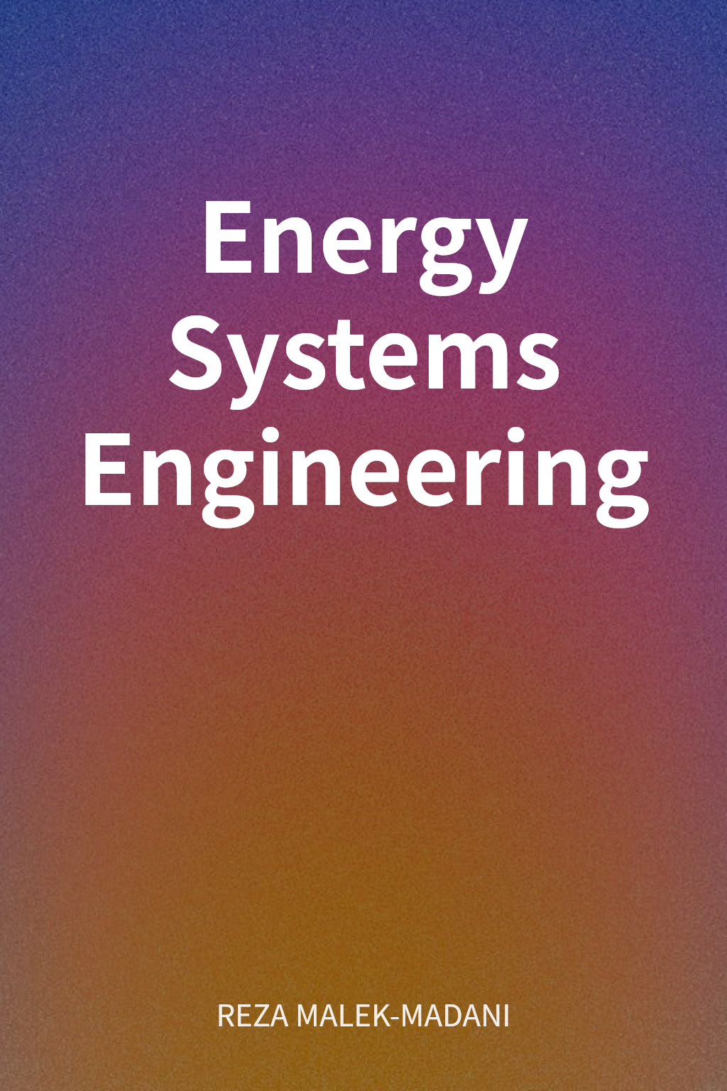 Energy Systems Engineering cover