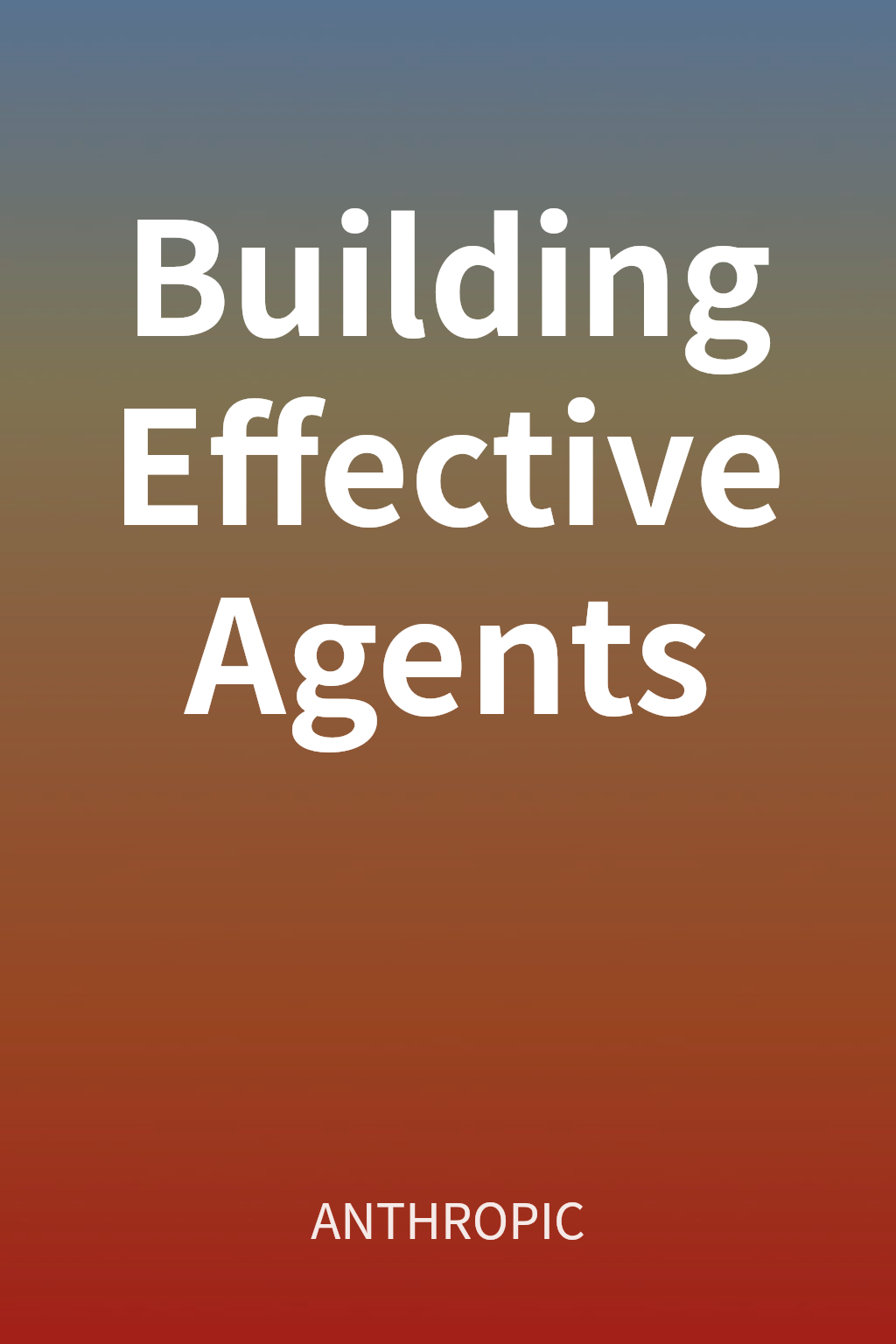 Building Effective Agents cover