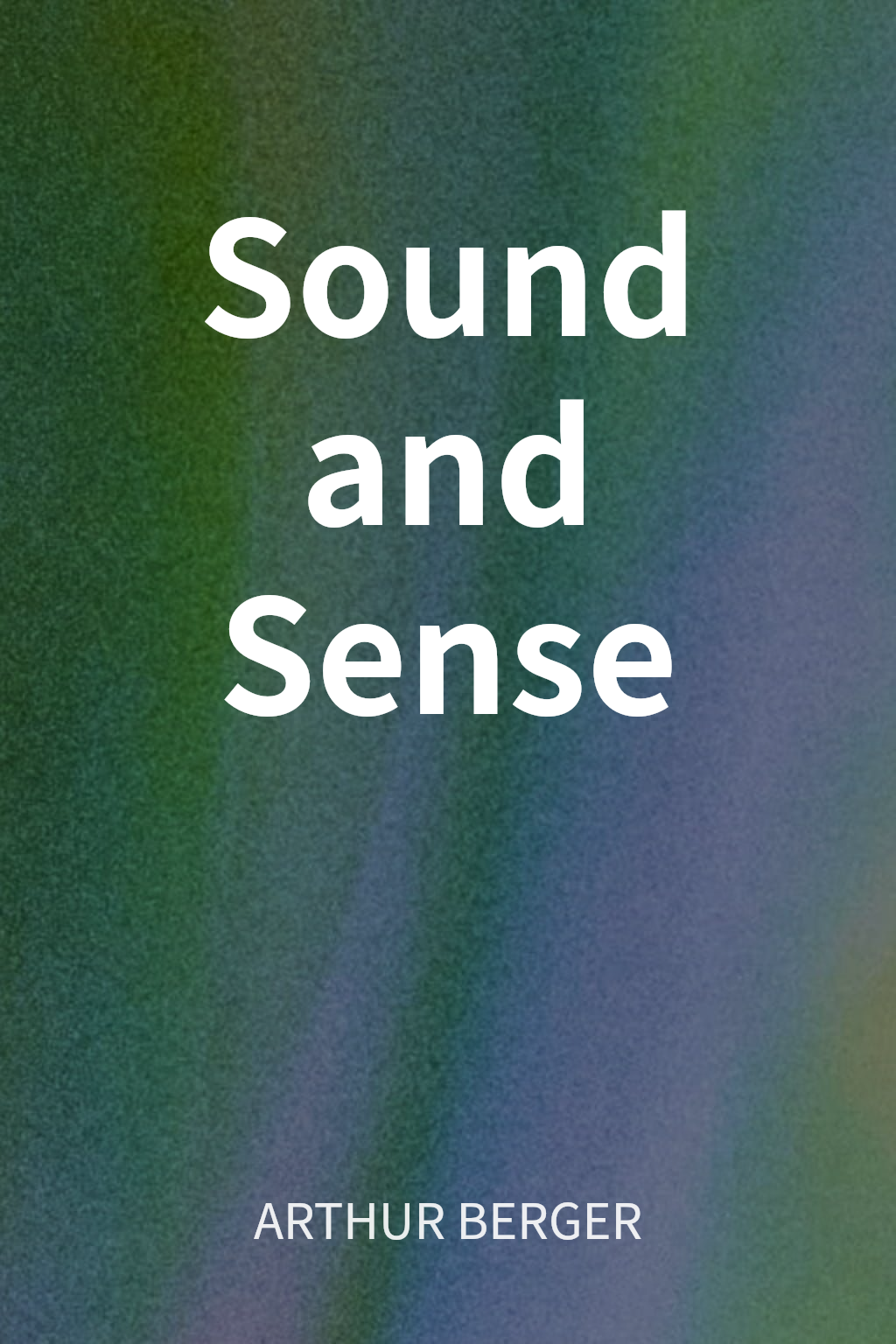 Sound and Sense cover