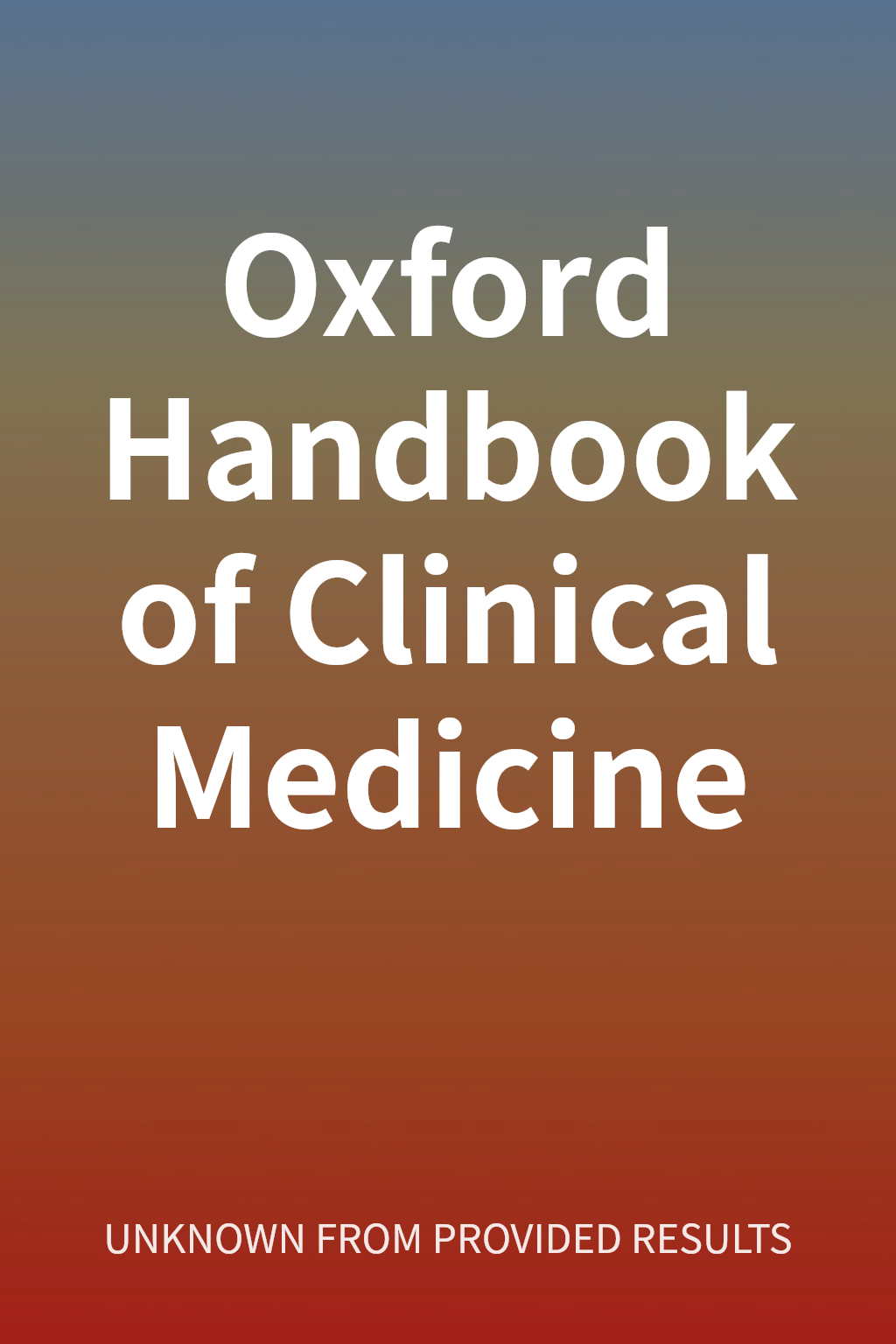 Oxford Handbook of Clinical Medicine cover