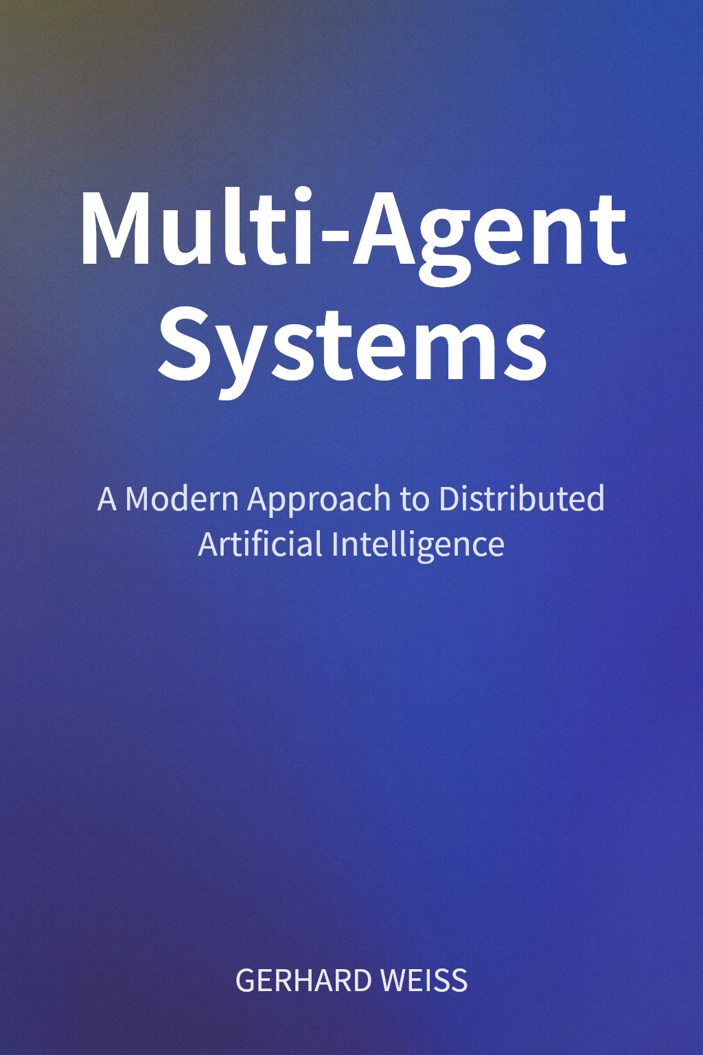 Multi-Agent Systems cover