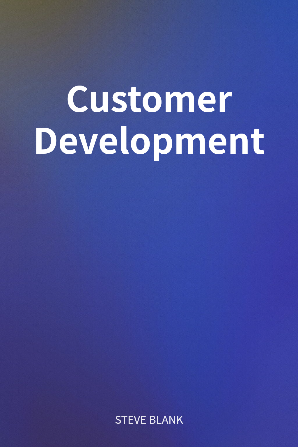 Customer Development cover