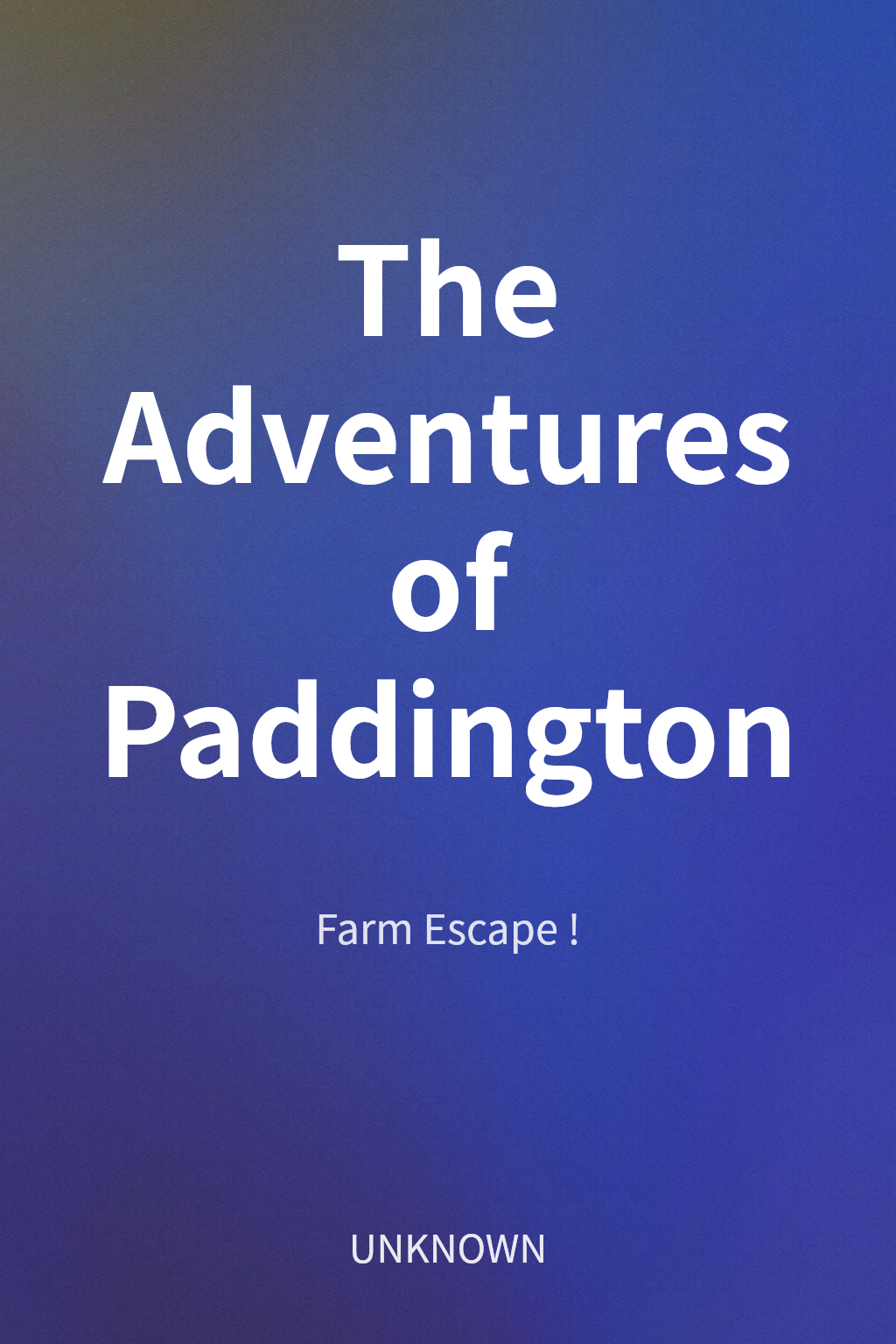 The Adventures of Paddington cover