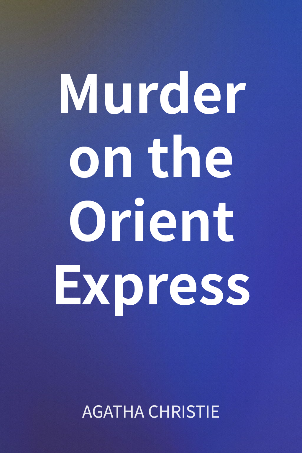 Murder on the Orient Express cover