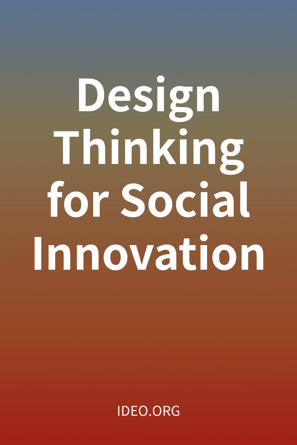 Design Thinking for Social Innovation cover
