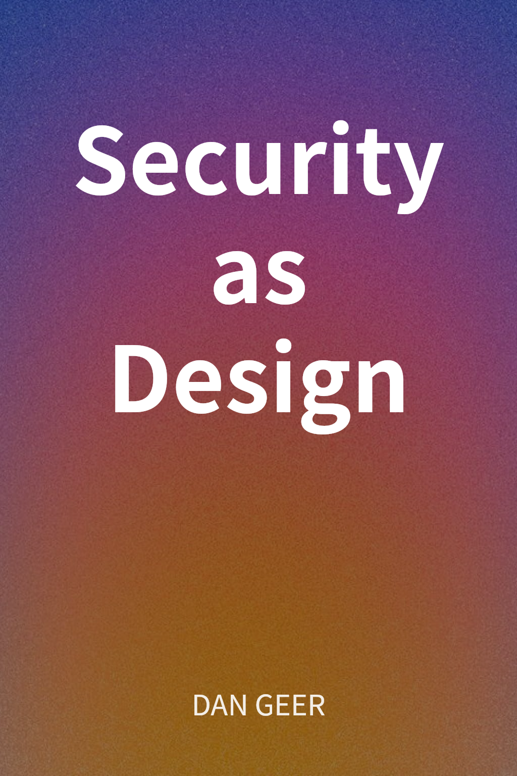 Security as Design cover