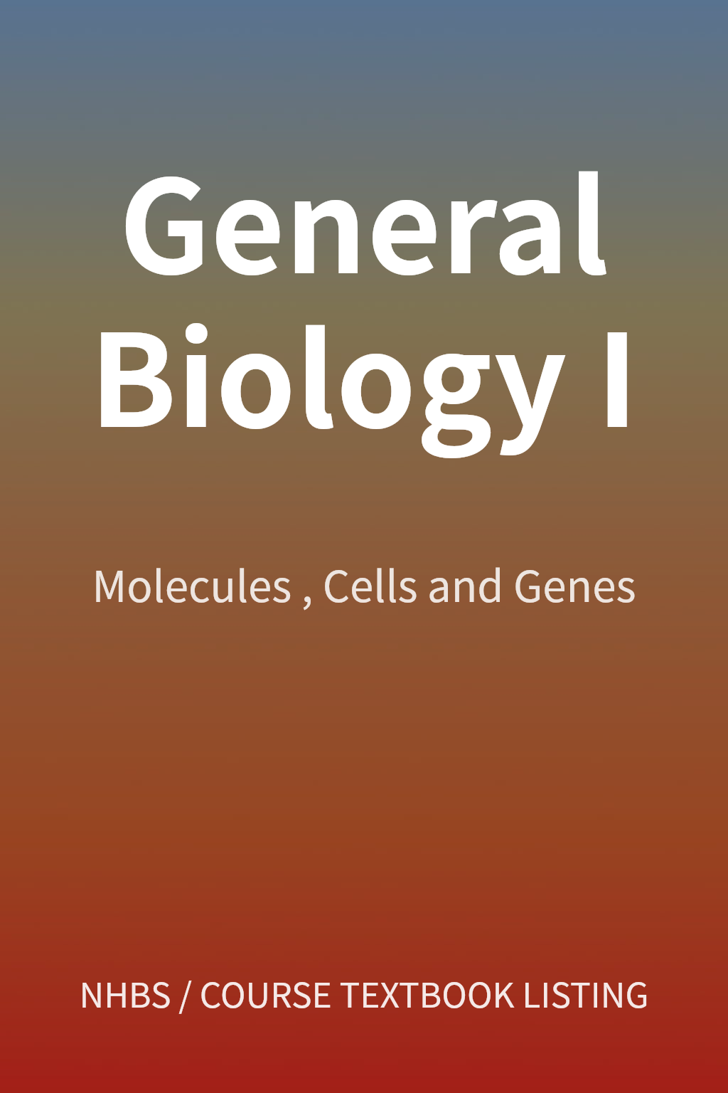 General Biology I cover