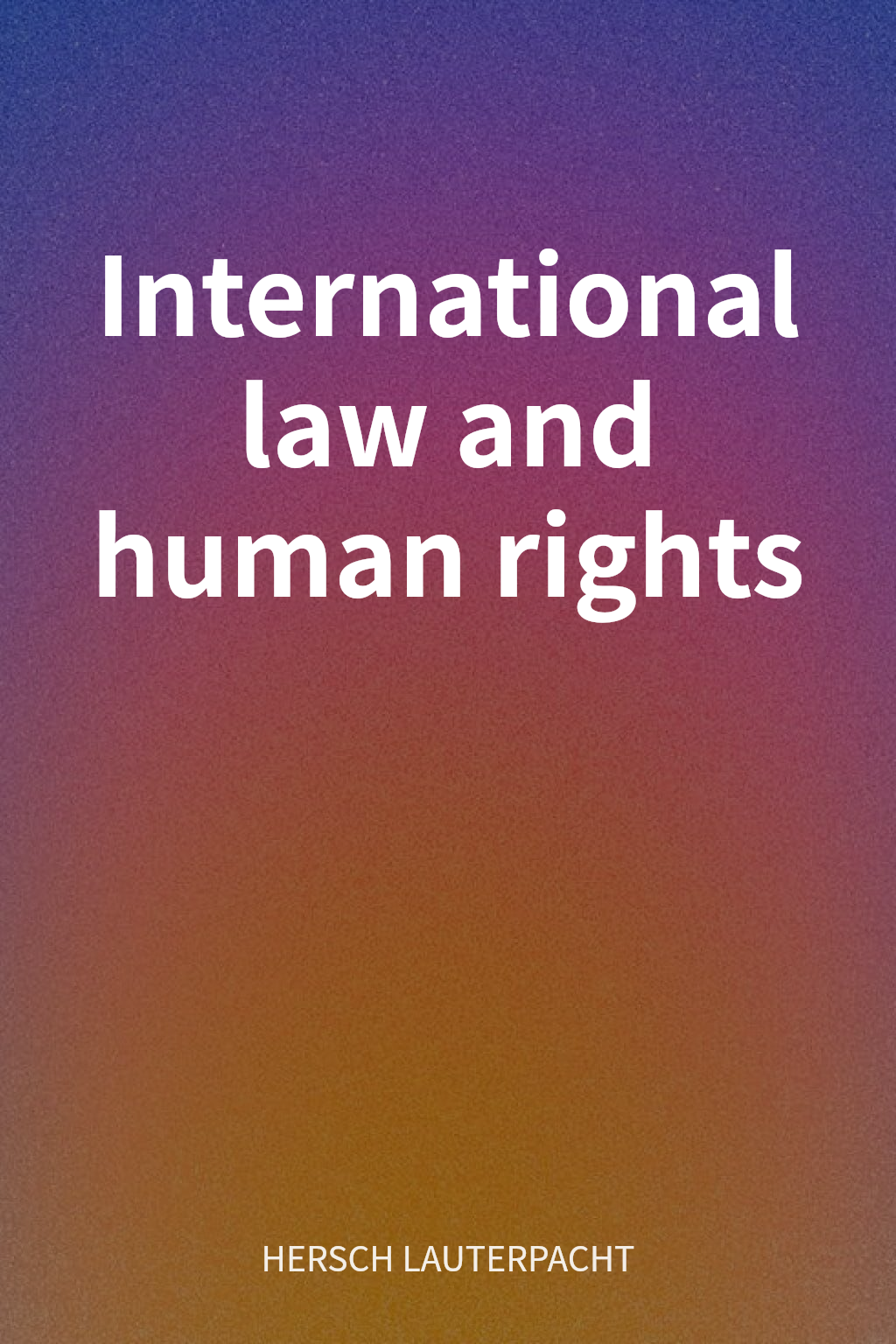 International law and human rights cover
