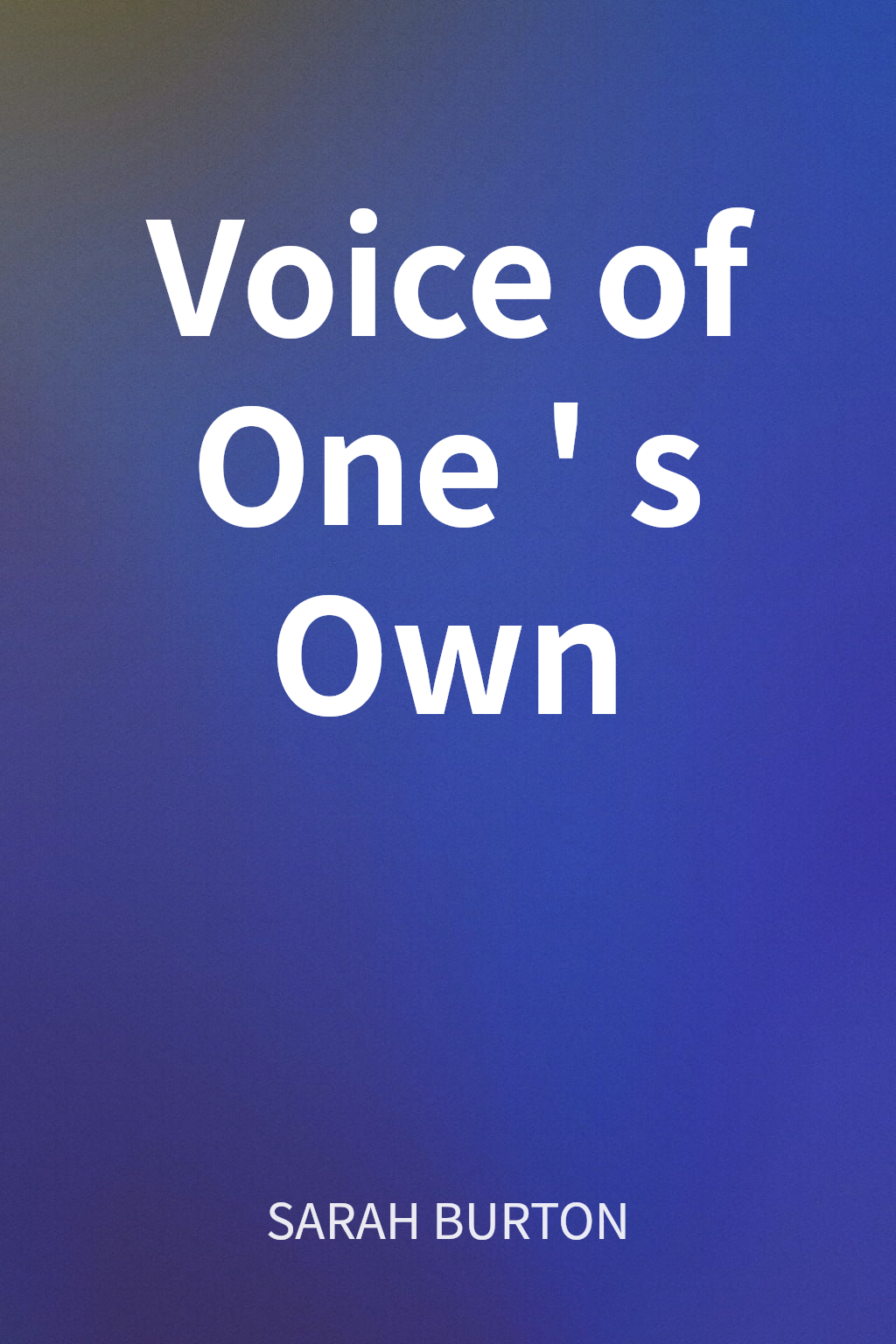 Voice of One's Own cover