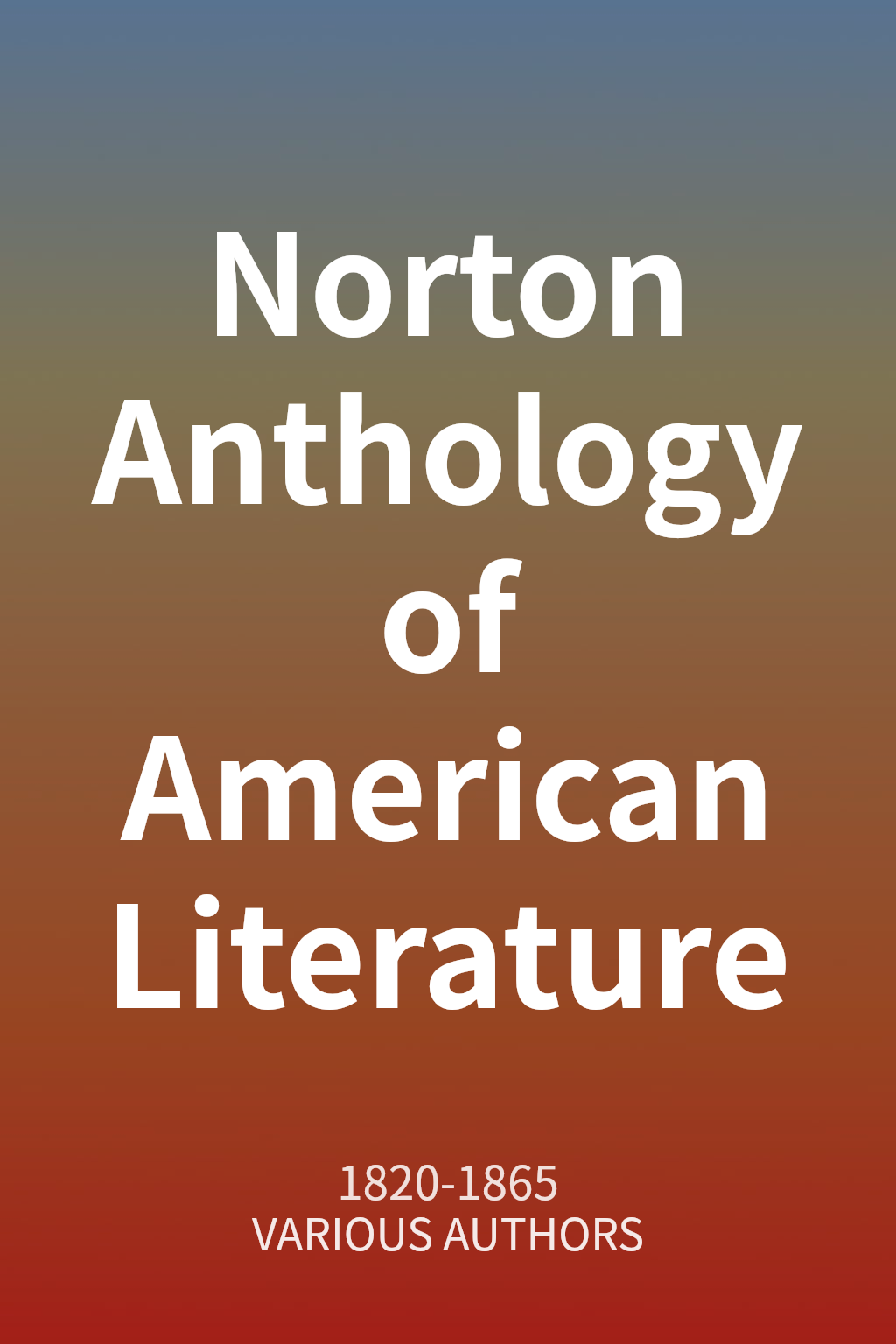 Norton Anthology of American Literature cover