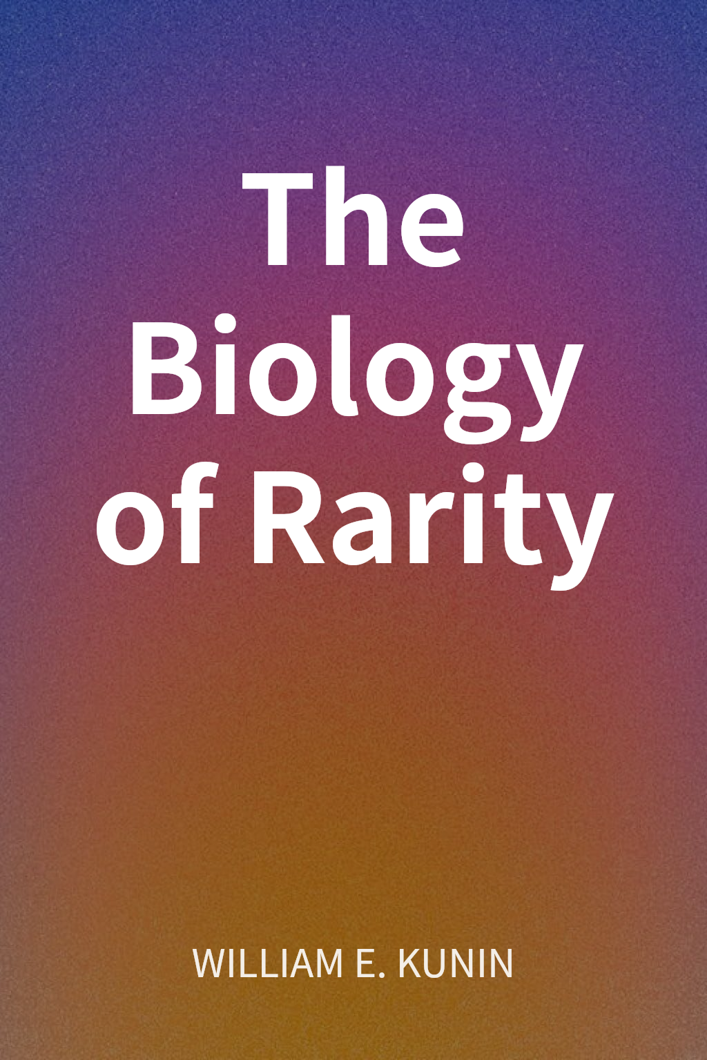 The Biology of Rarity cover