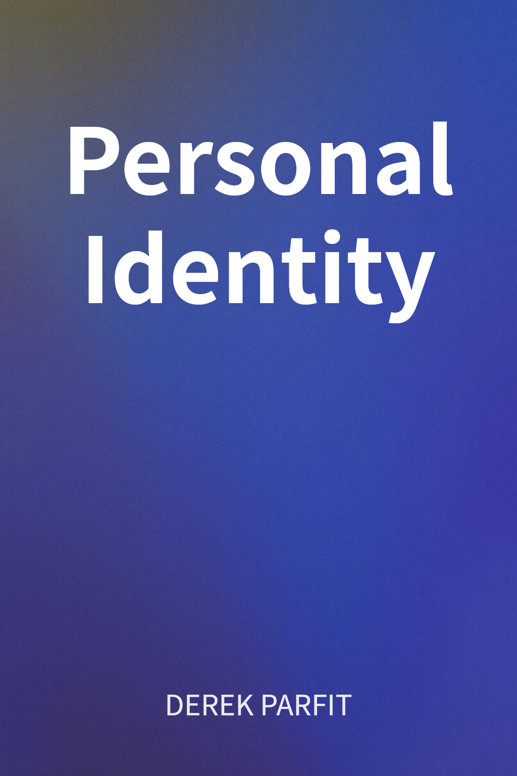 Personal Identity cover
