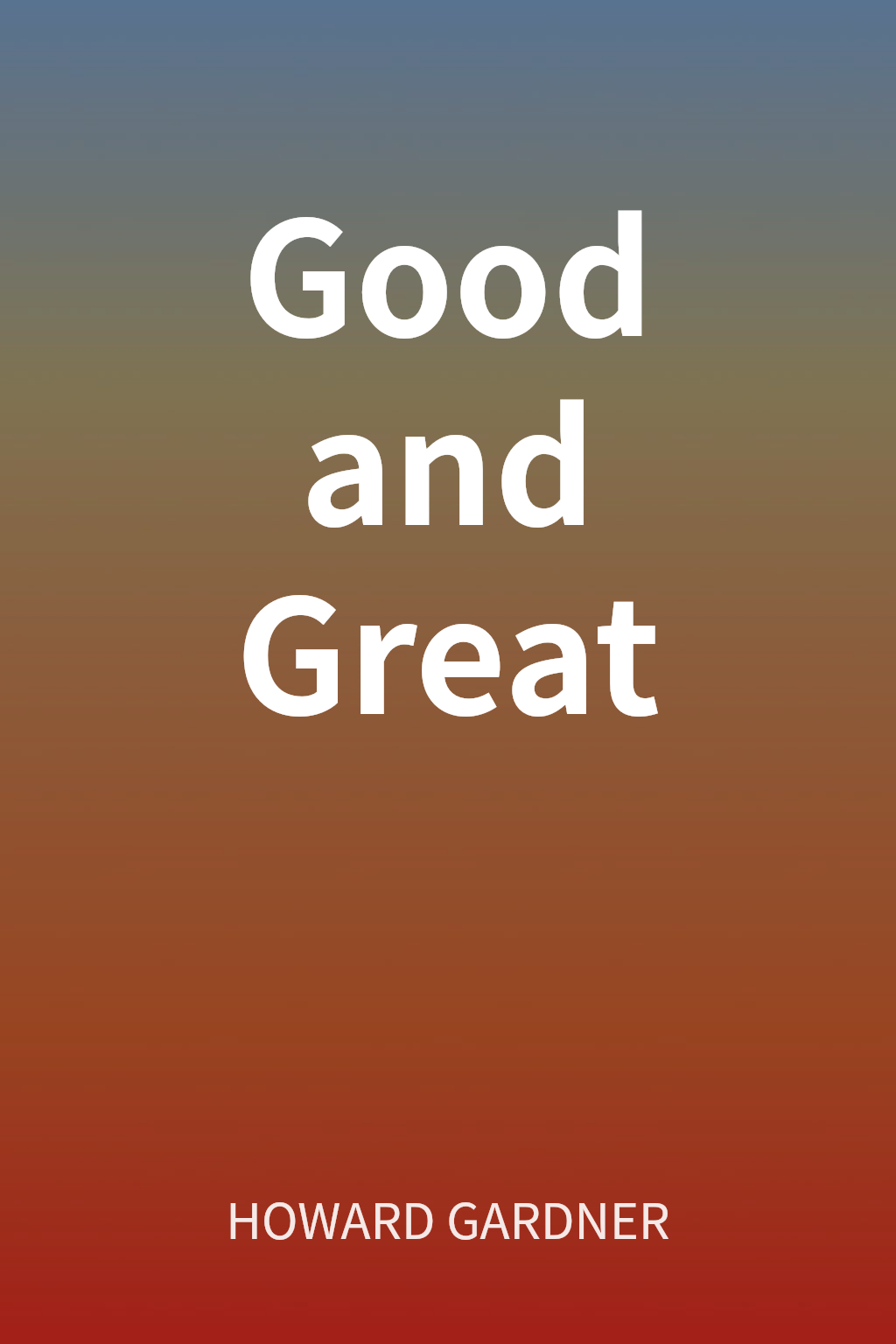 Good and Great cover