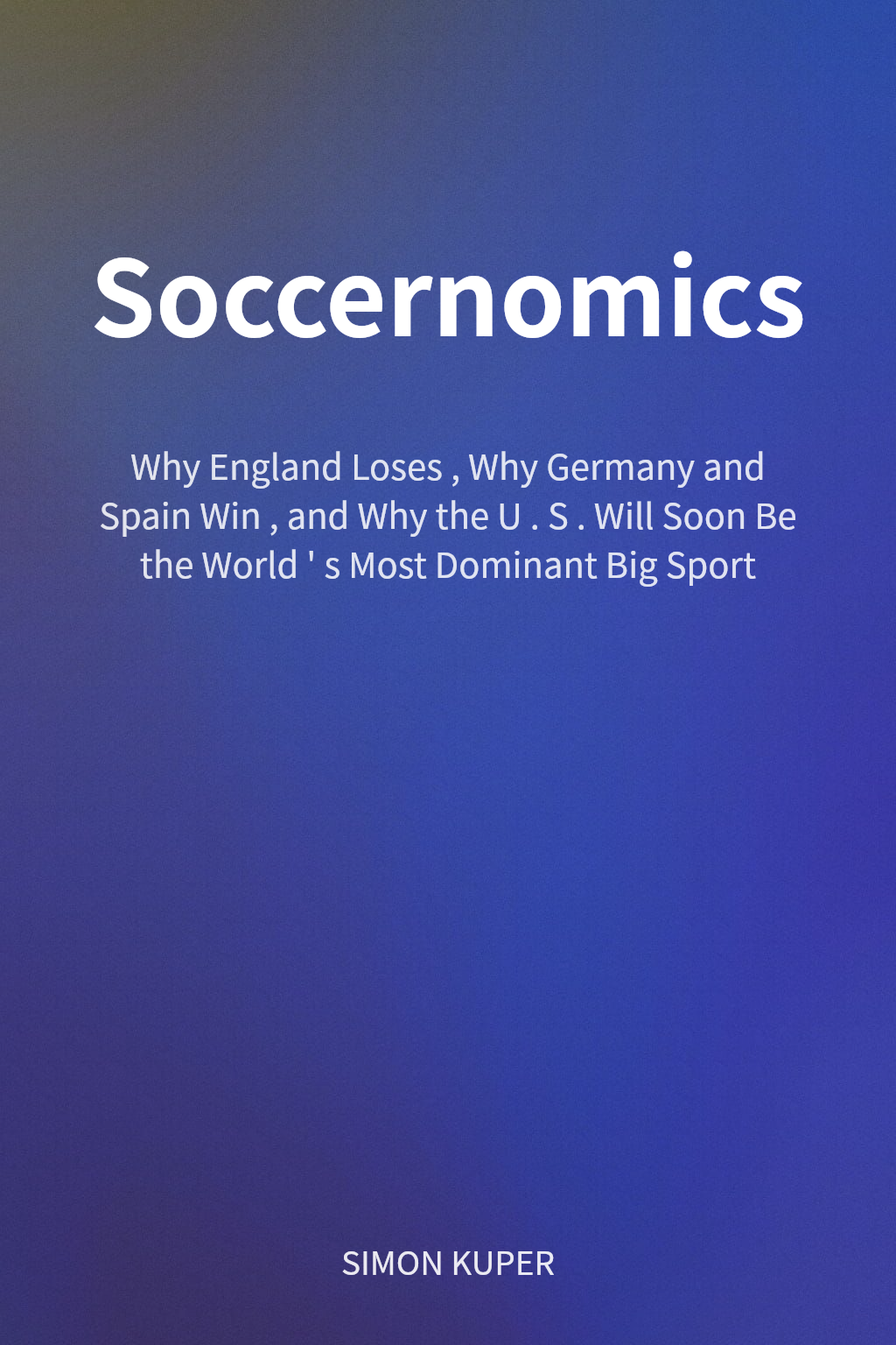Soccernomics cover