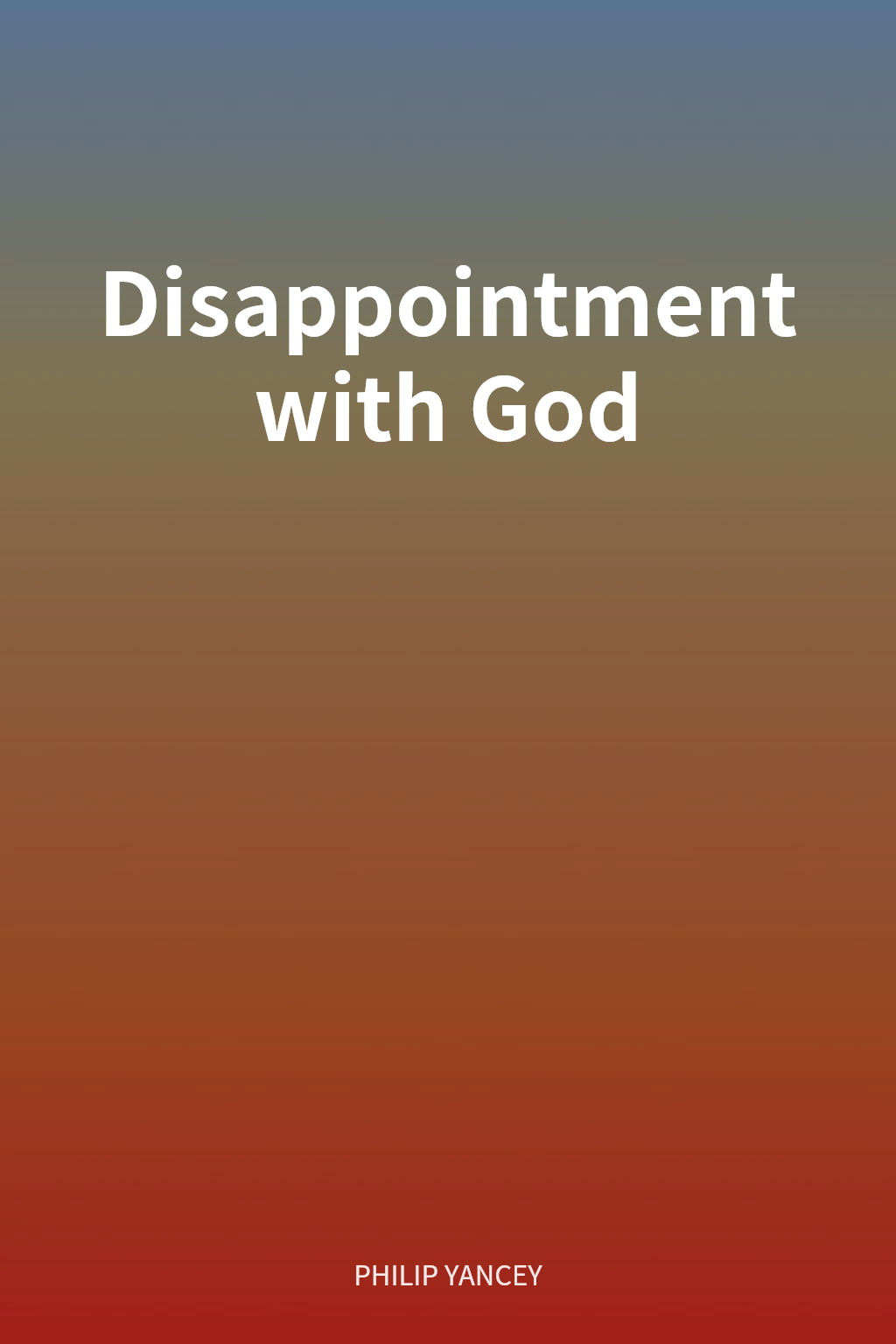 Disappointment with God cover