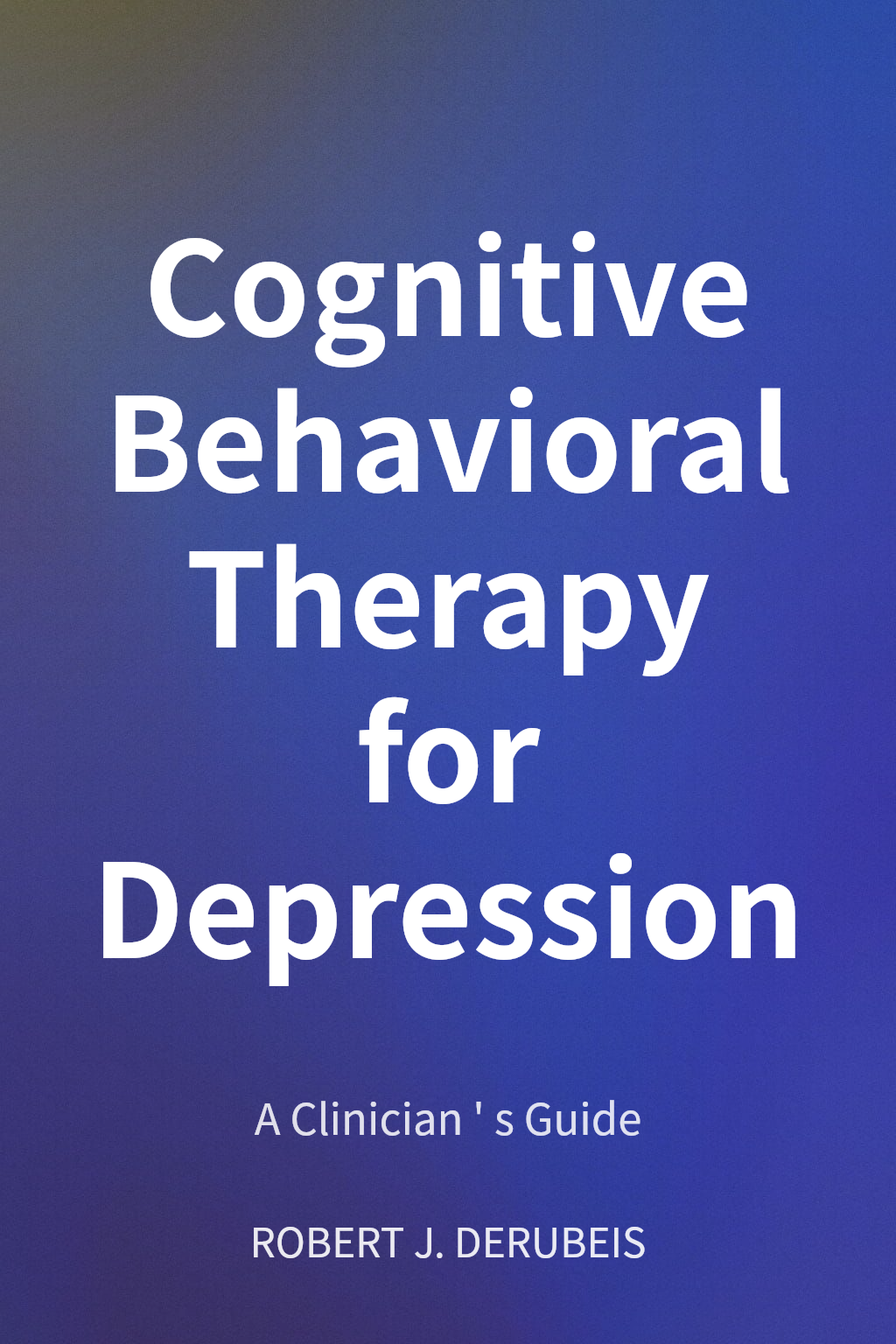 Cognitive Behavioral Therapy for Depression cover