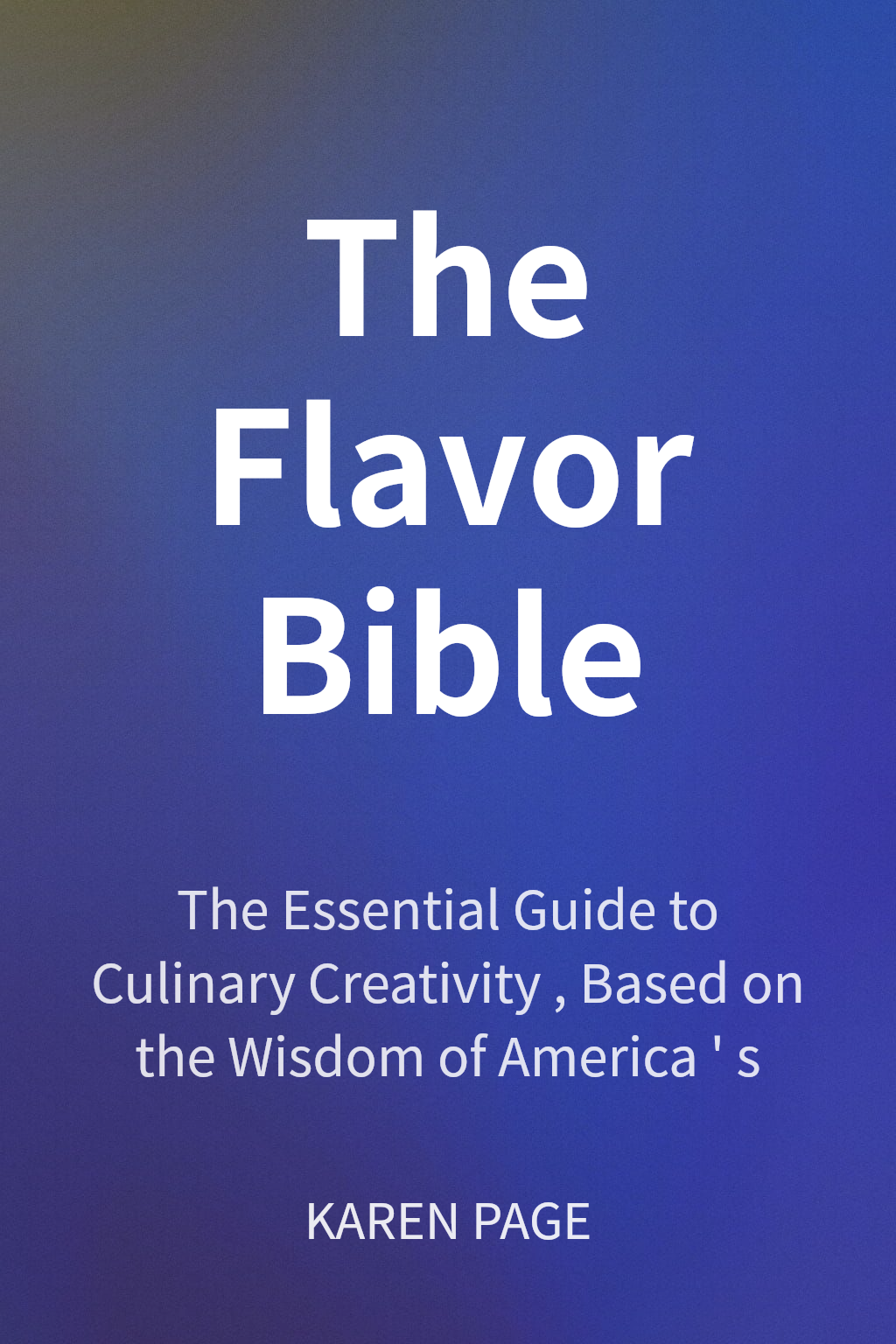 The Flavor Bible cover