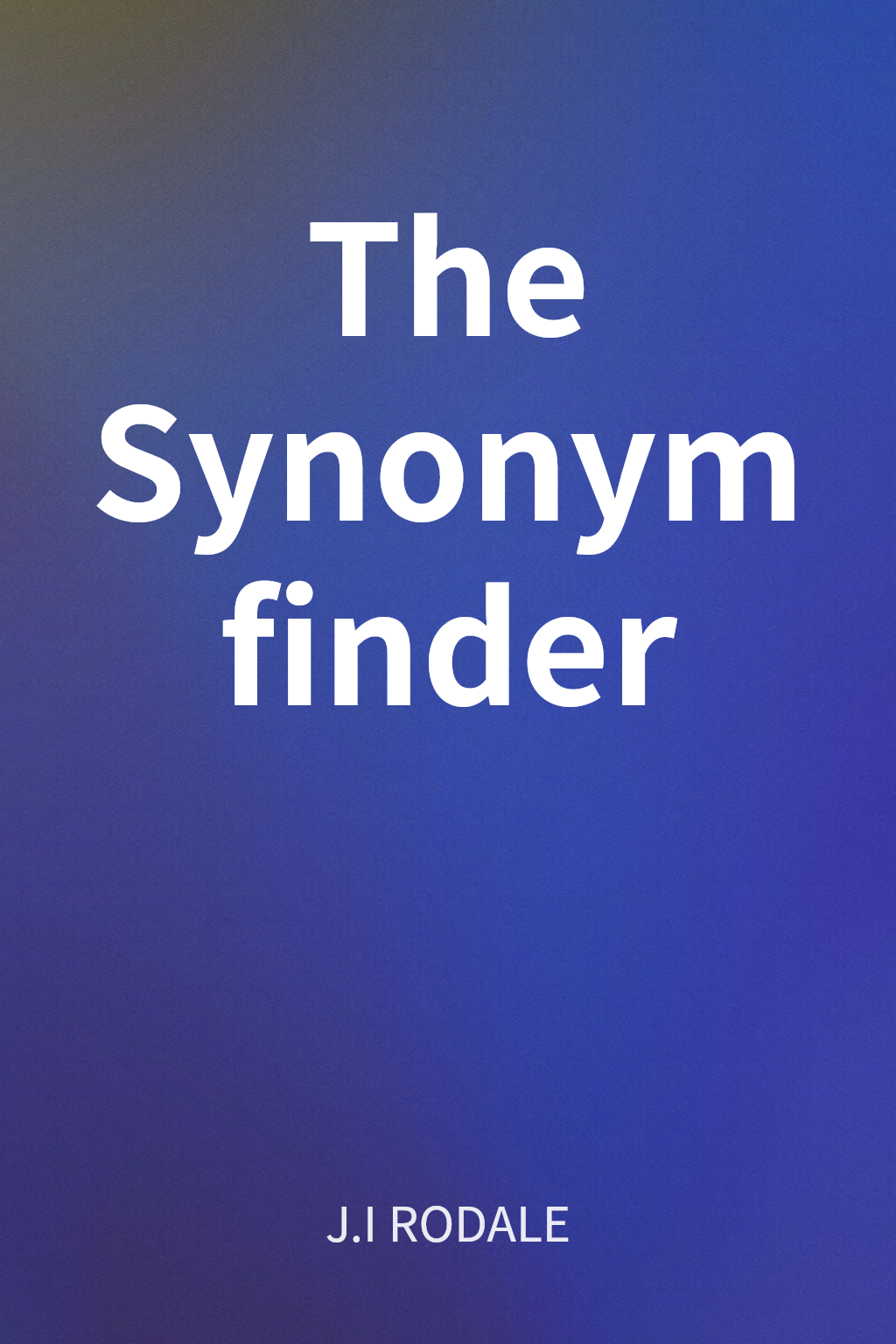 The Synonym finder cover