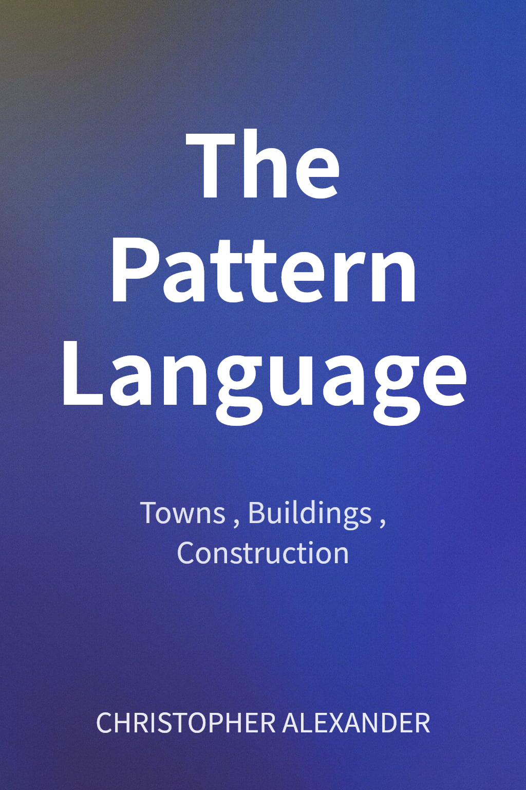 The Pattern Language cover