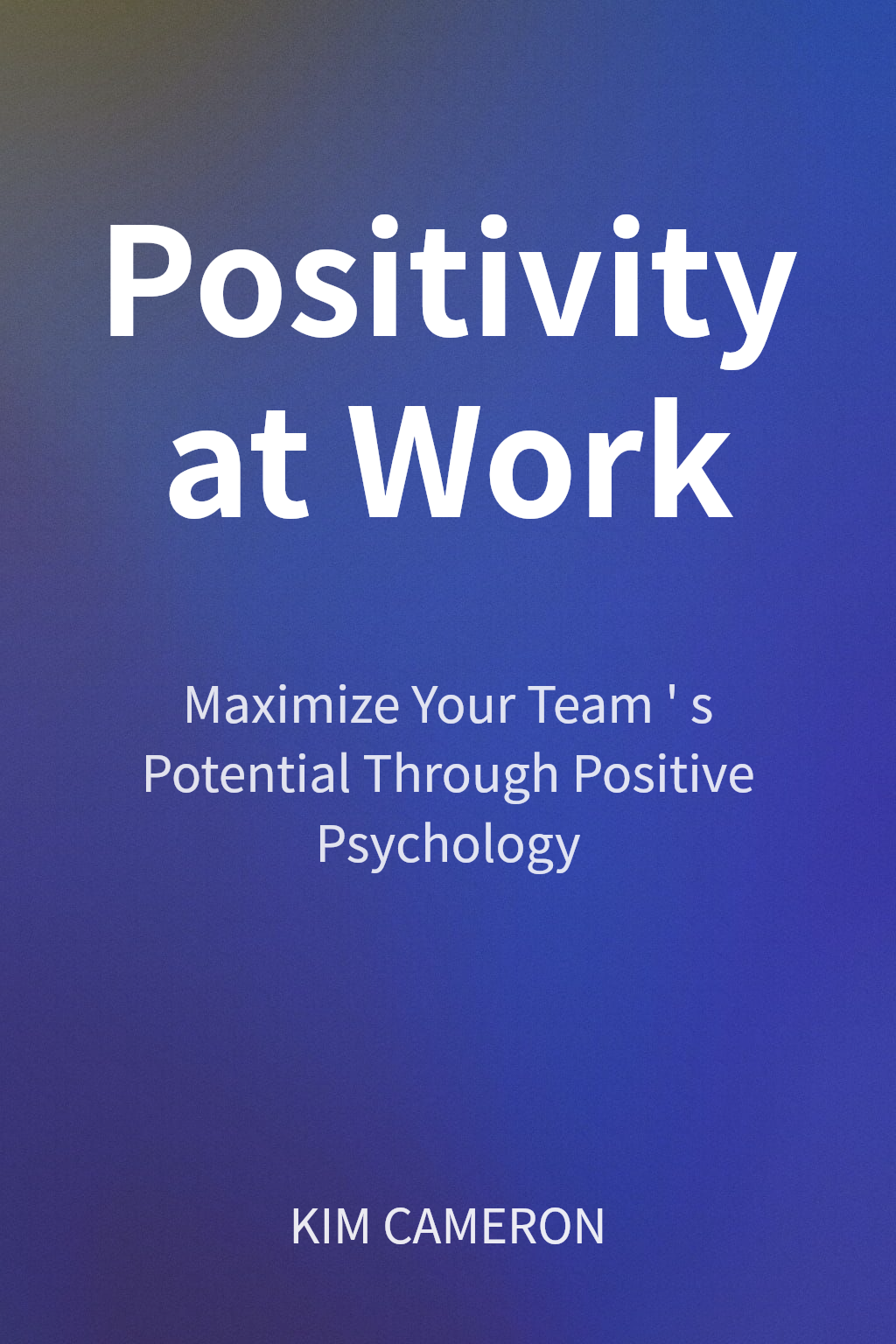 Positivity at Work cover