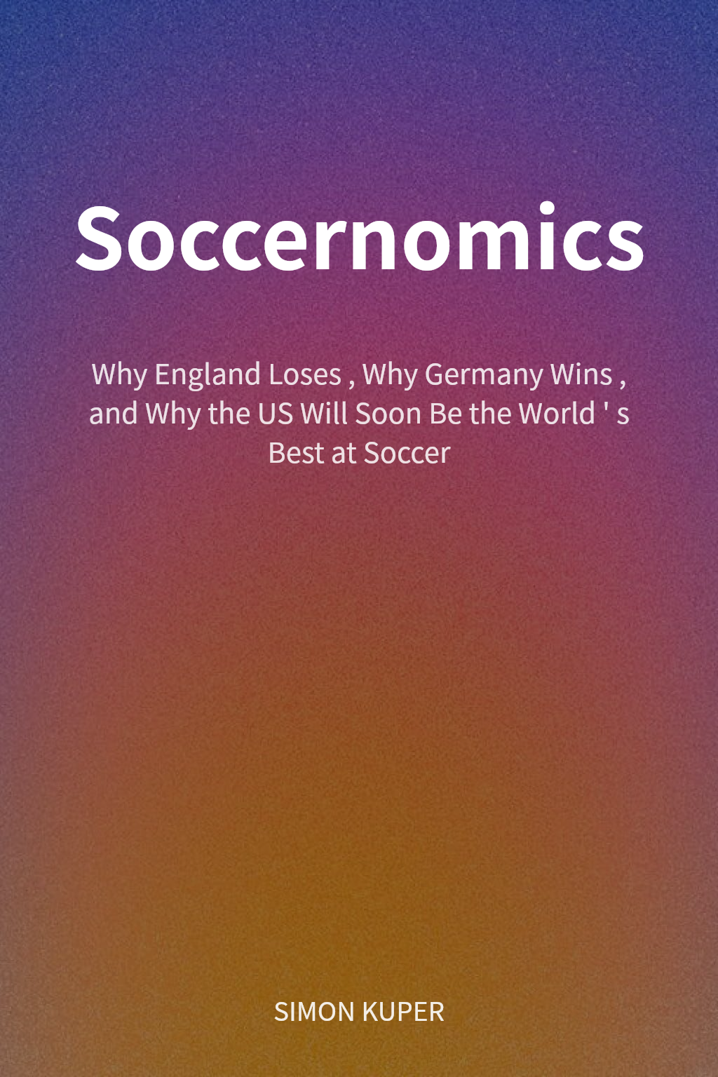 Soccernomics cover
