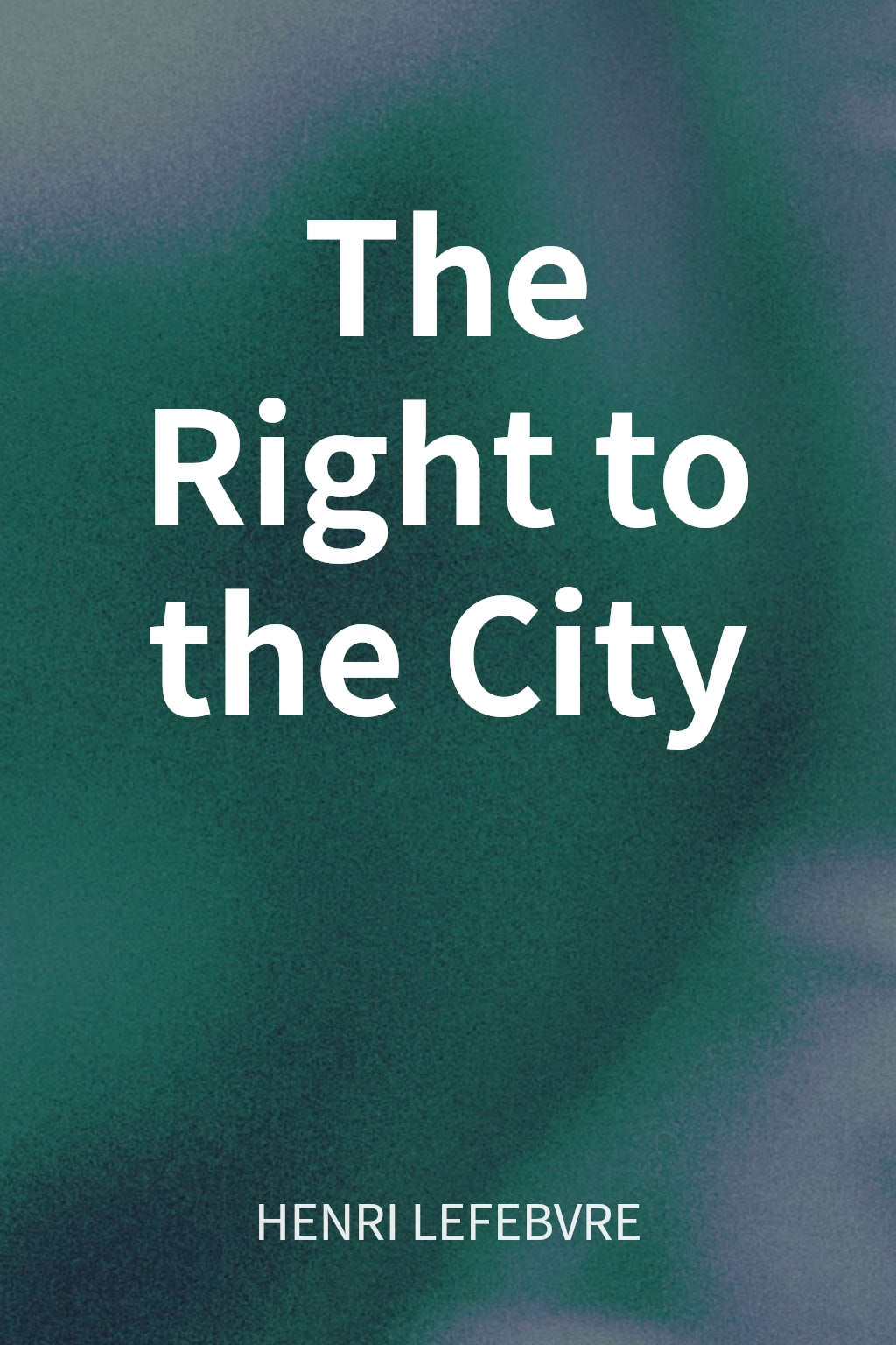 The Right to the City cover