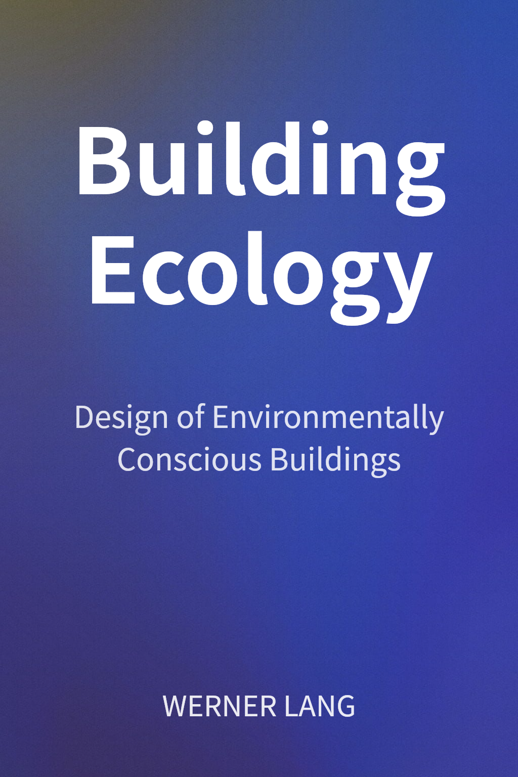 Building Ecology cover