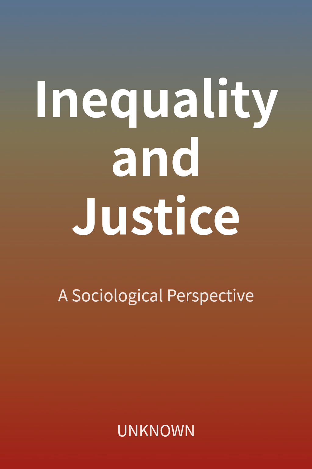Inequality and Justice cover
