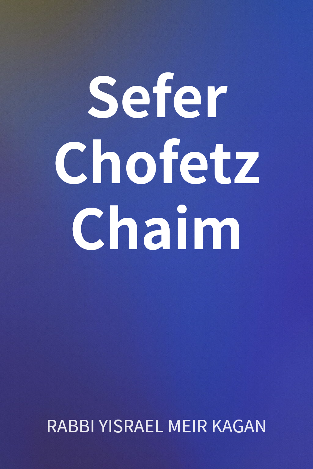 Sefer Chofetz Chaim cover